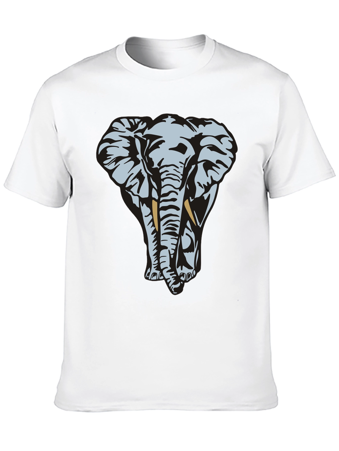Elephant Graphic Tee - Black Cotton T-Shirt