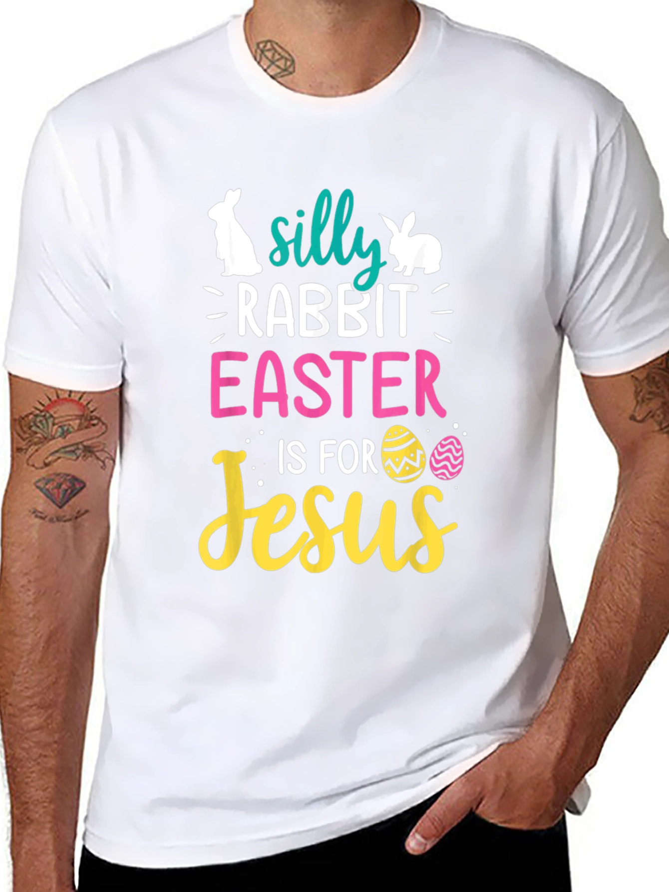 Silly Rabbit Easter is for Jesus Black T-Shirt