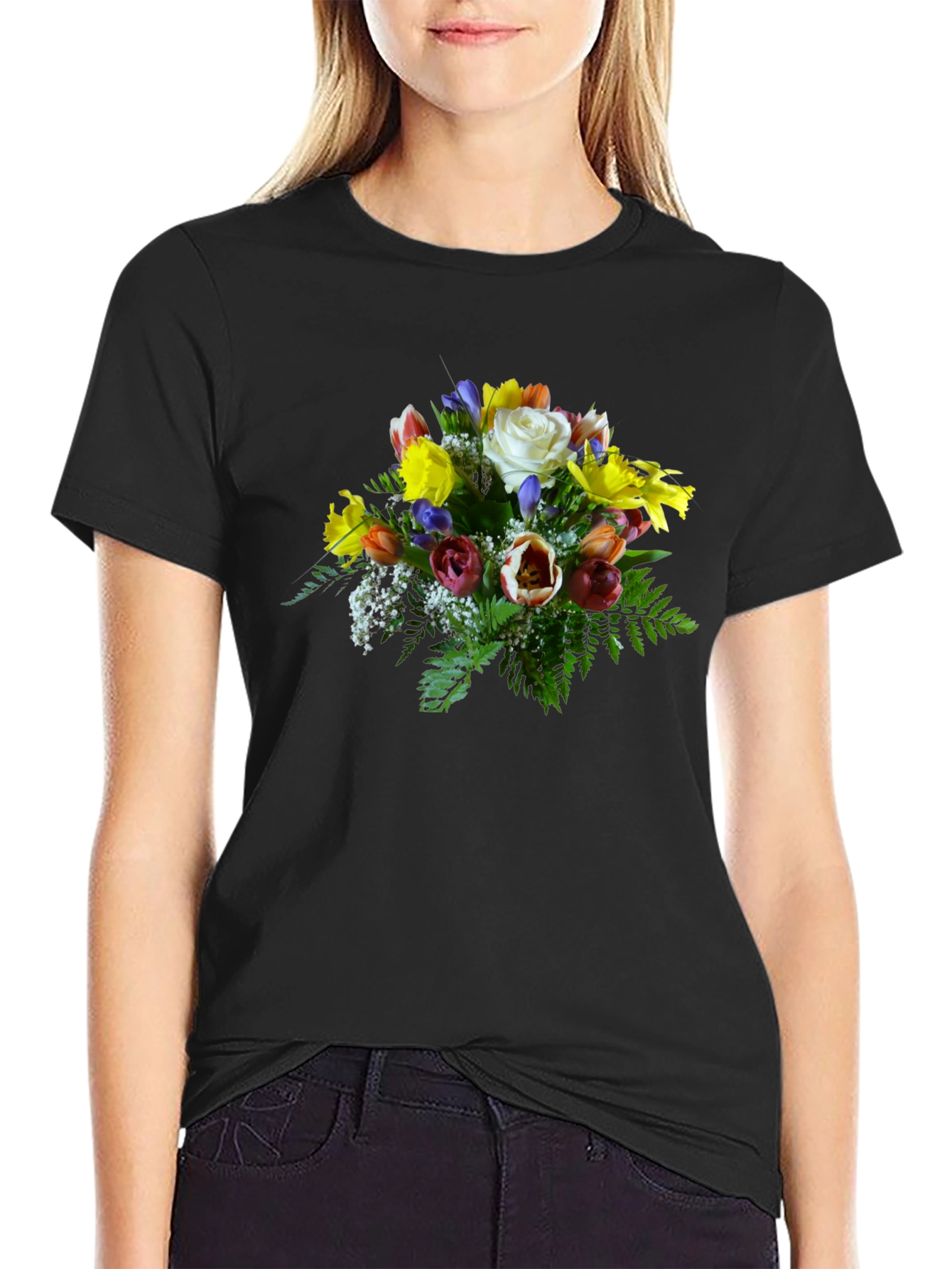 Floral Bouquet Graphic Tee - Unique Design