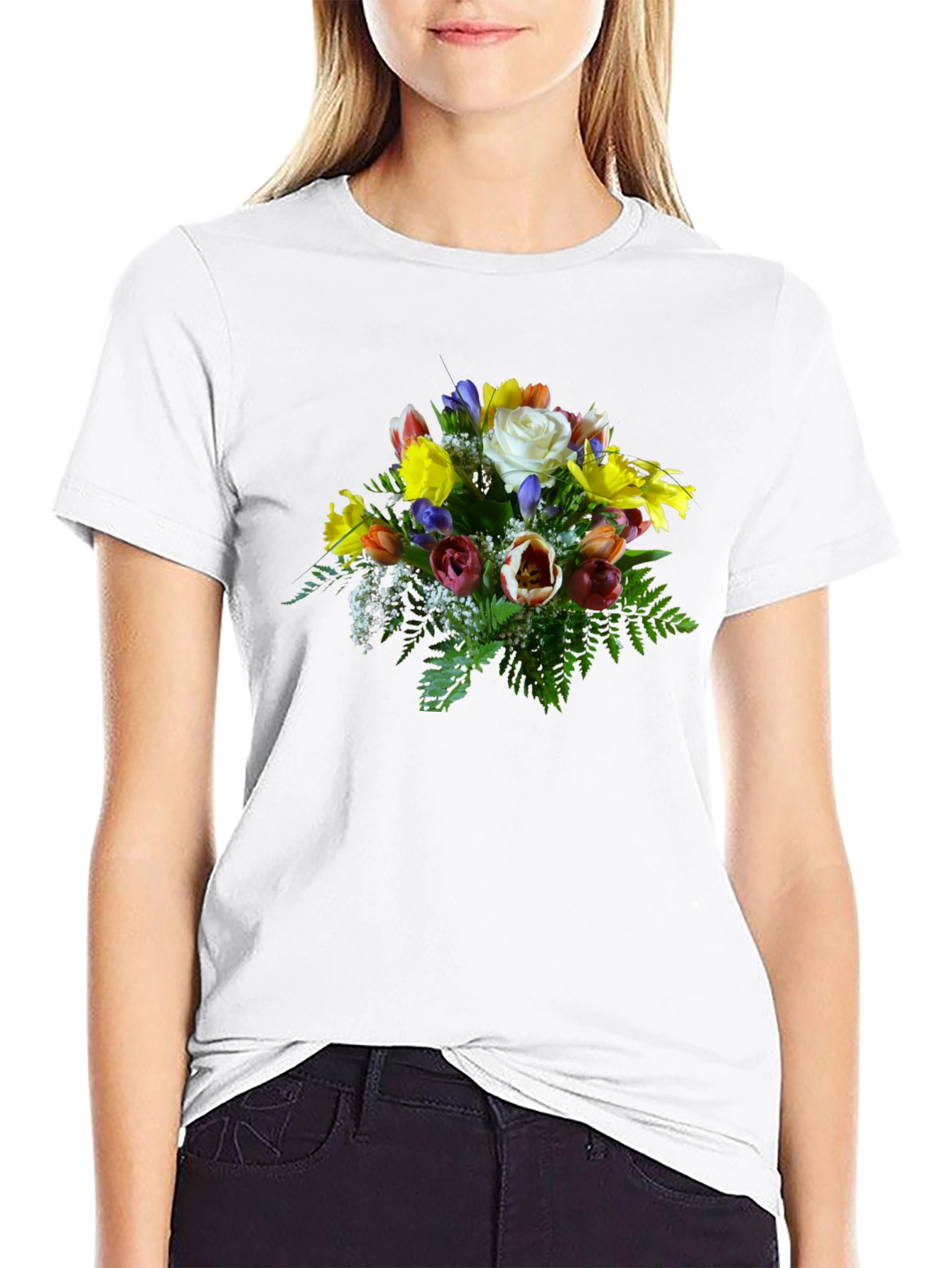 Floral Bouquet Graphic Tee - Unique Design