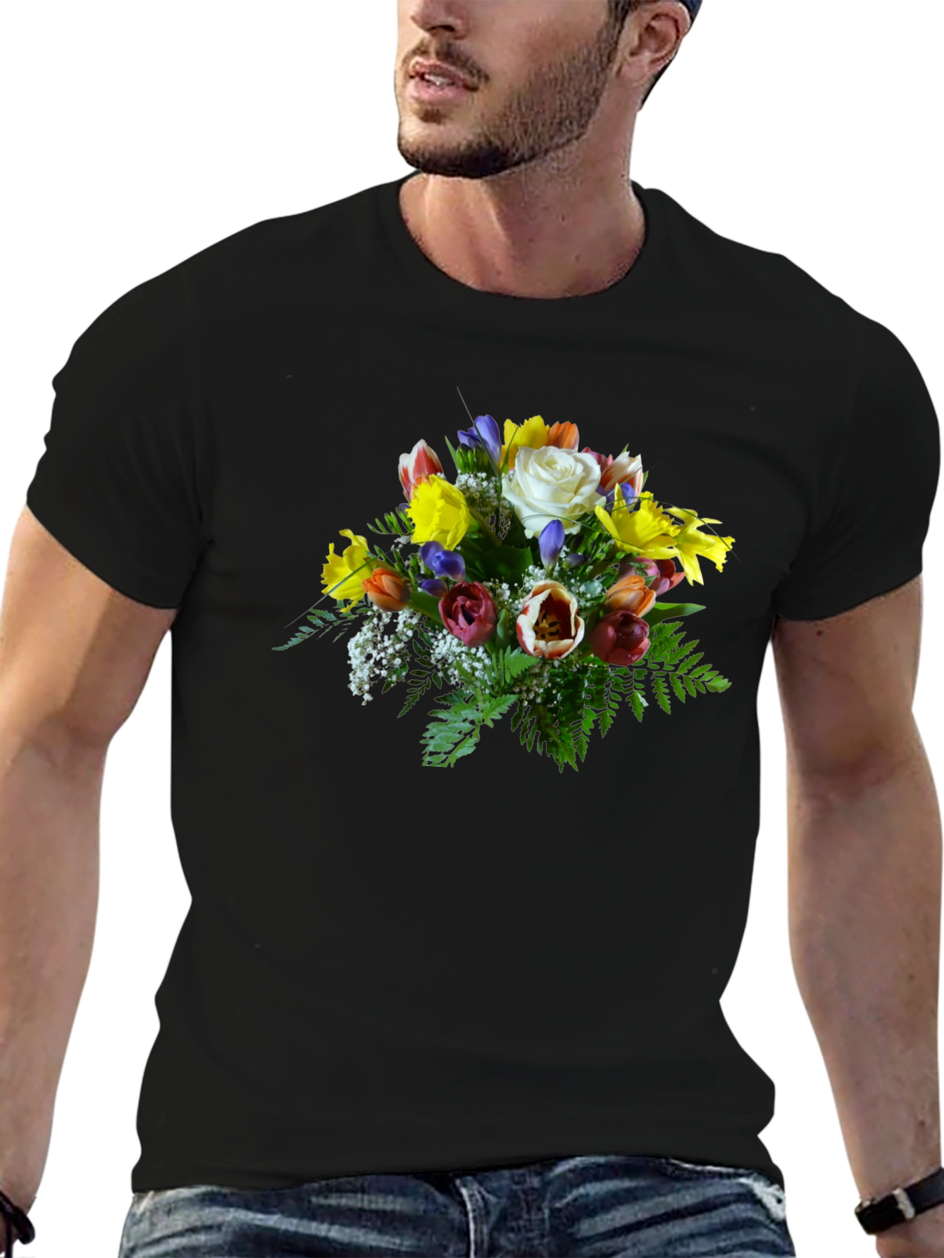 Floral Bouquet Graphic Tee - Unique Design
