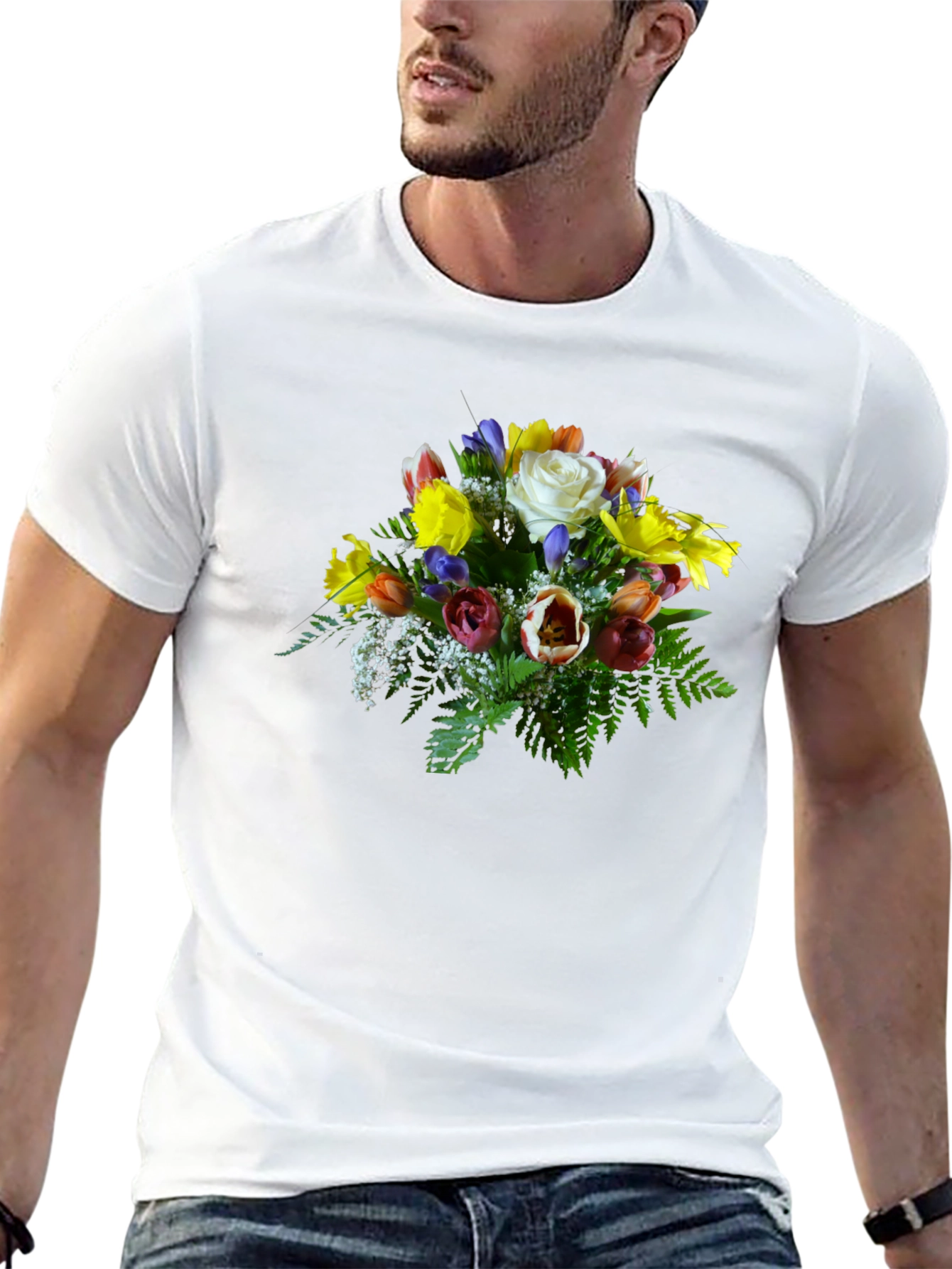 Floral Bouquet Graphic Tee - Unique Design
