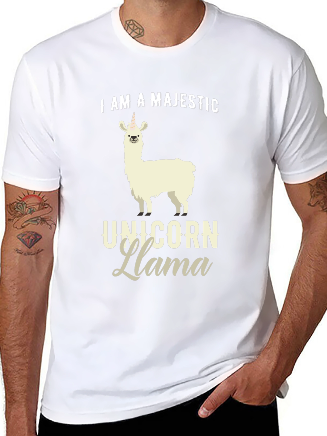 Majestic Unicorn Llama Graphic T-Shirt