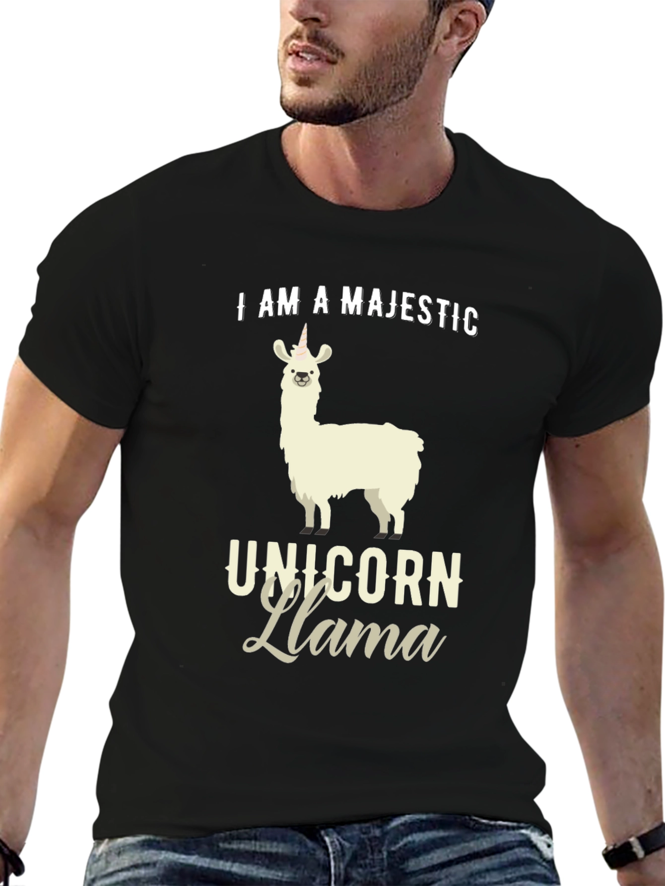Majestic Unicorn Llama Graphic T-Shirt