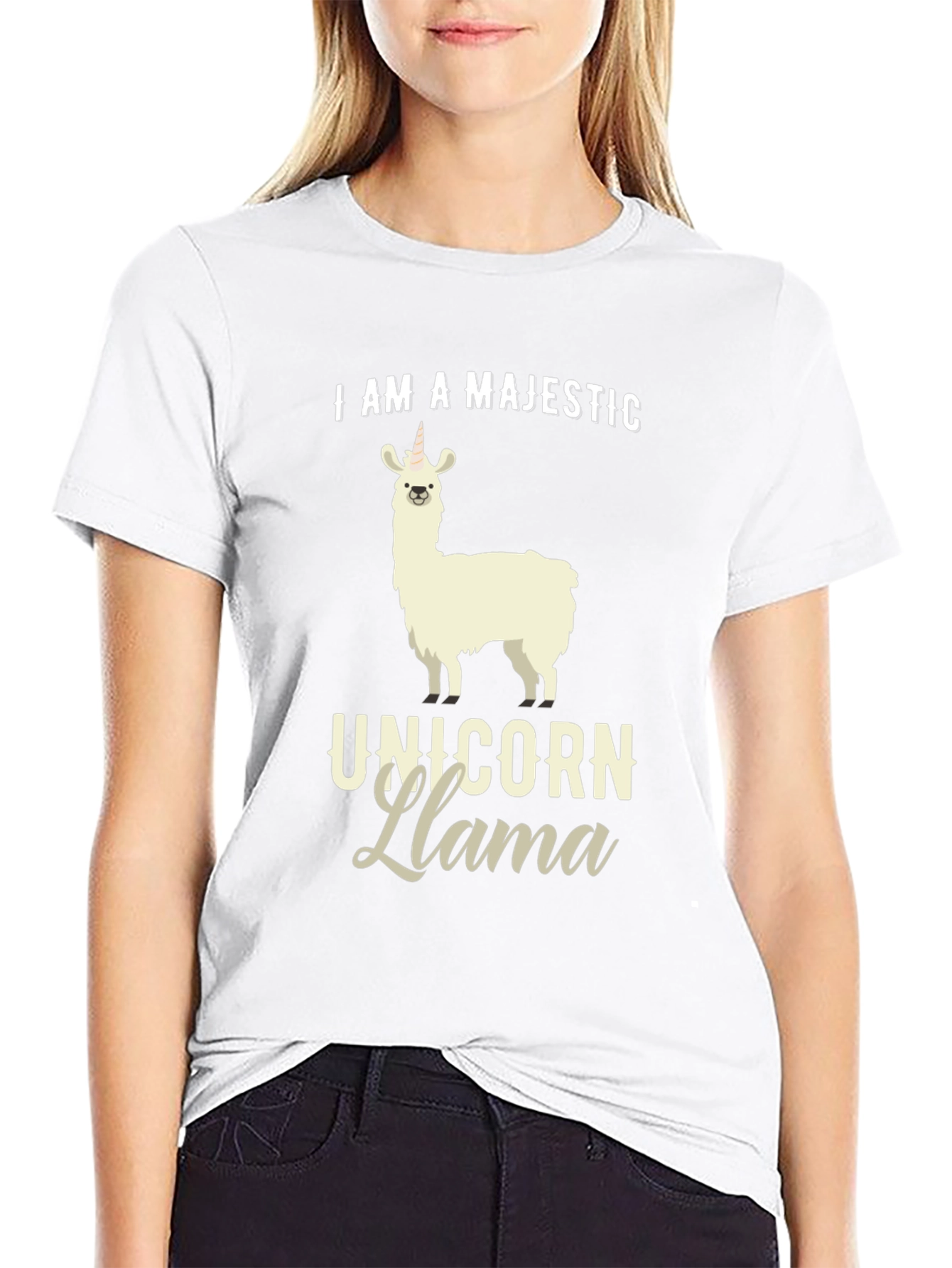 Majestic Unicorn Llama Graphic T-Shirt