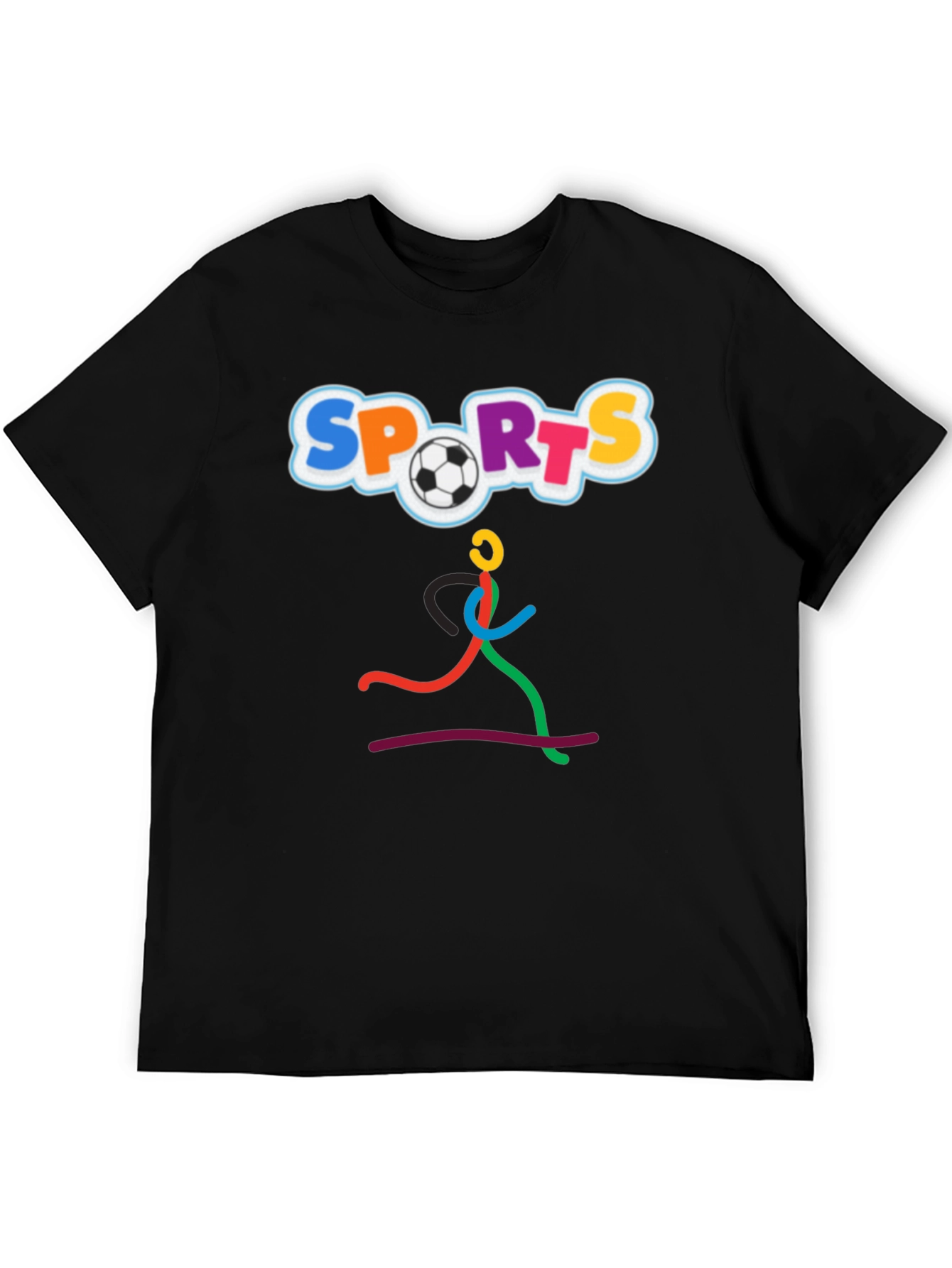 Sports Design Black T-Shirt