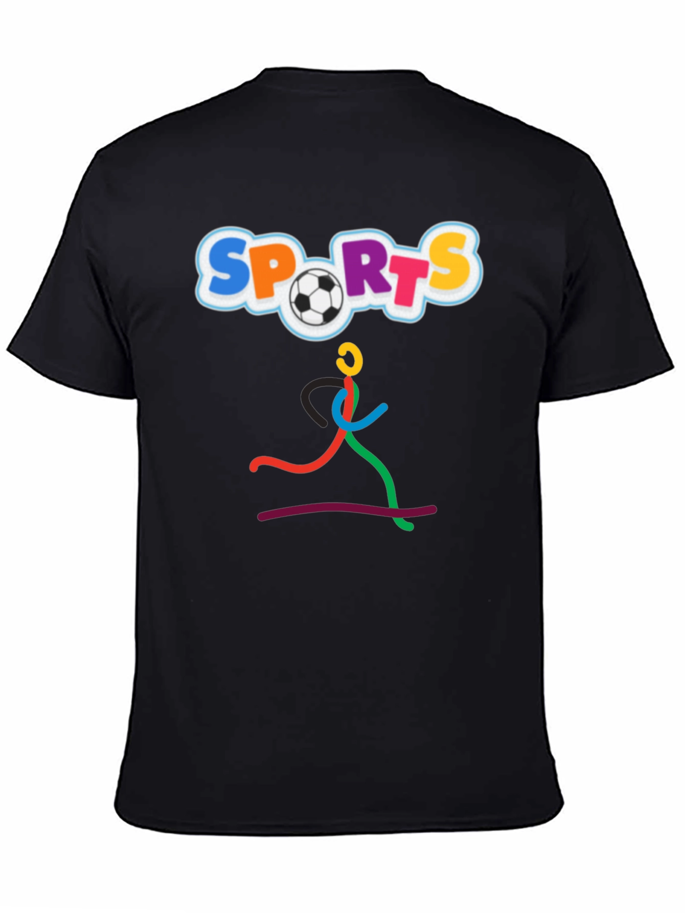 Sports Design Black T-Shirt