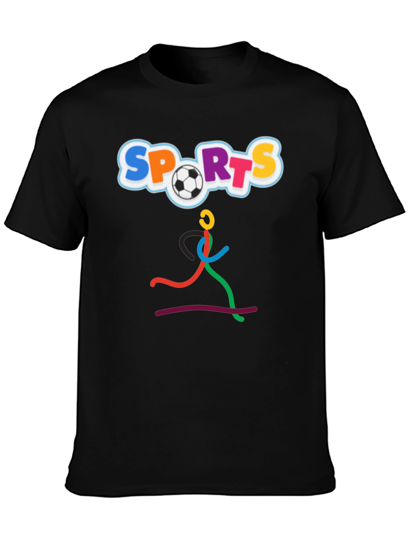 Sports Design Black T-Shirt