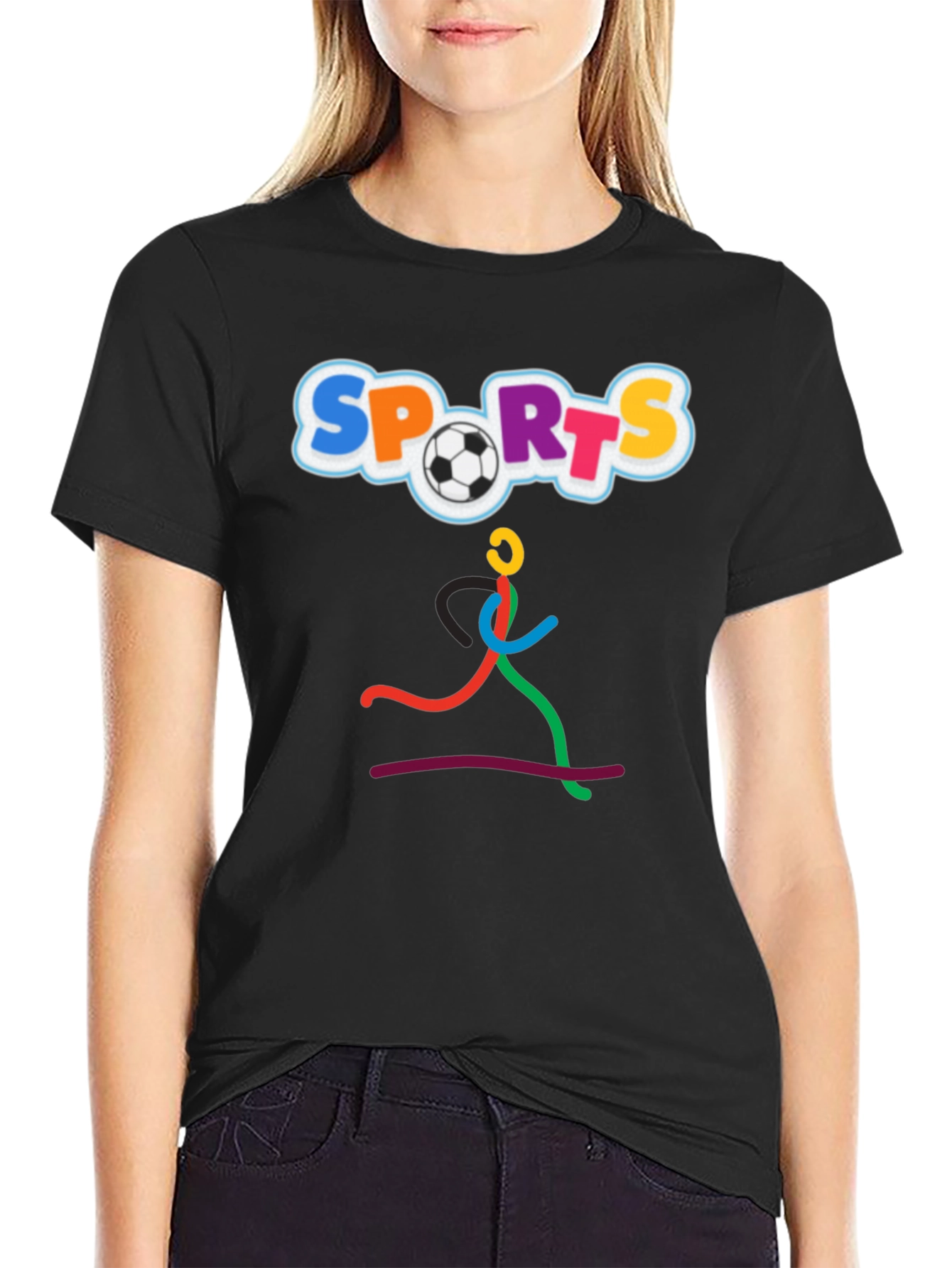 Sports Design Black T-Shirt