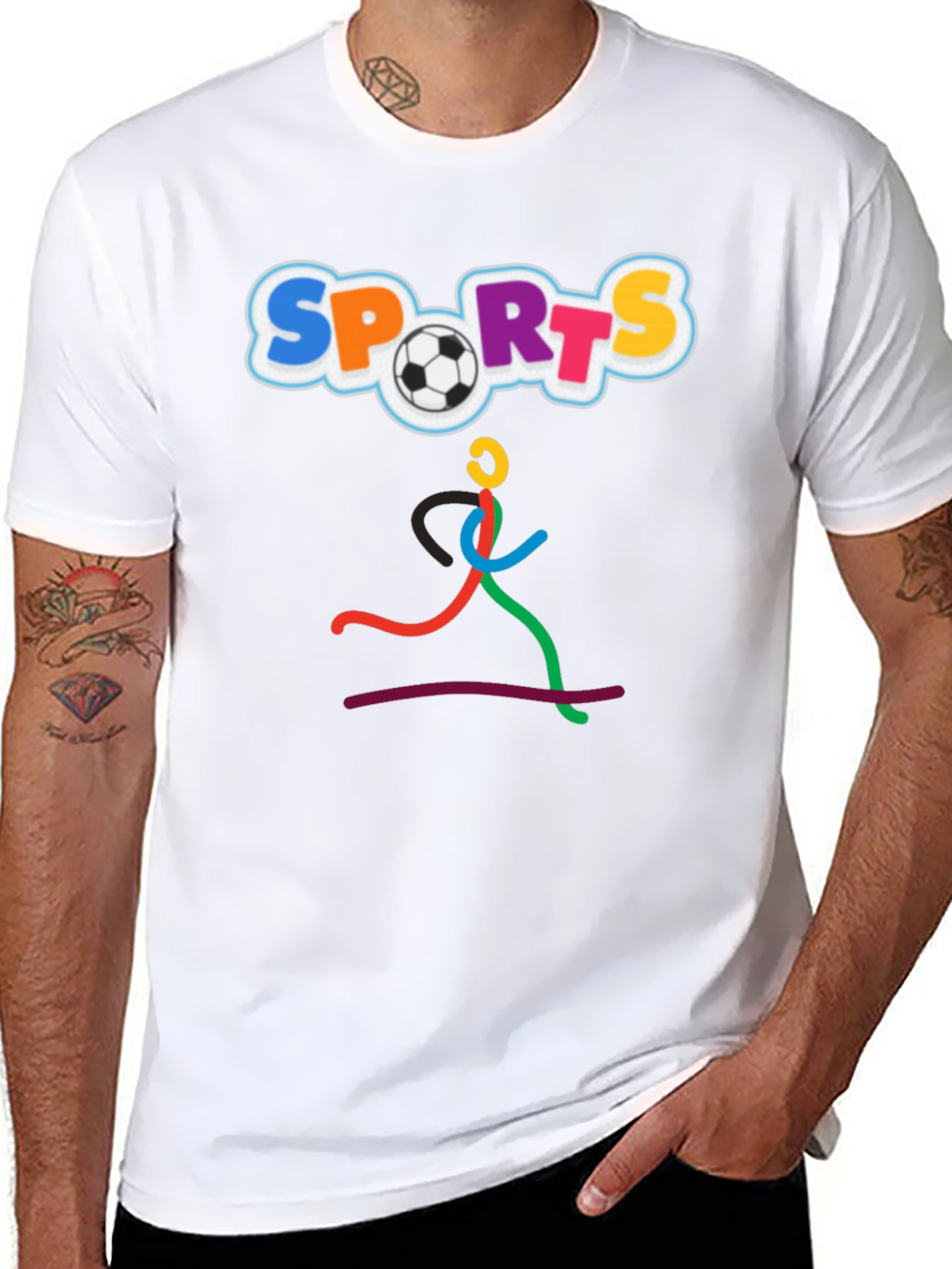 Sports Design Black T-Shirt