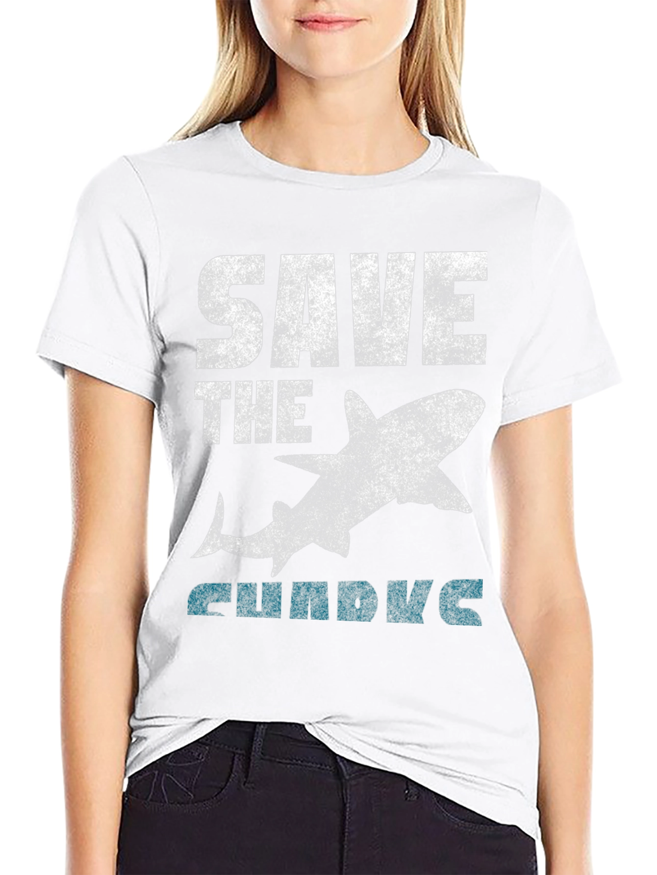 Save the Sharks Graphic Tee - Black