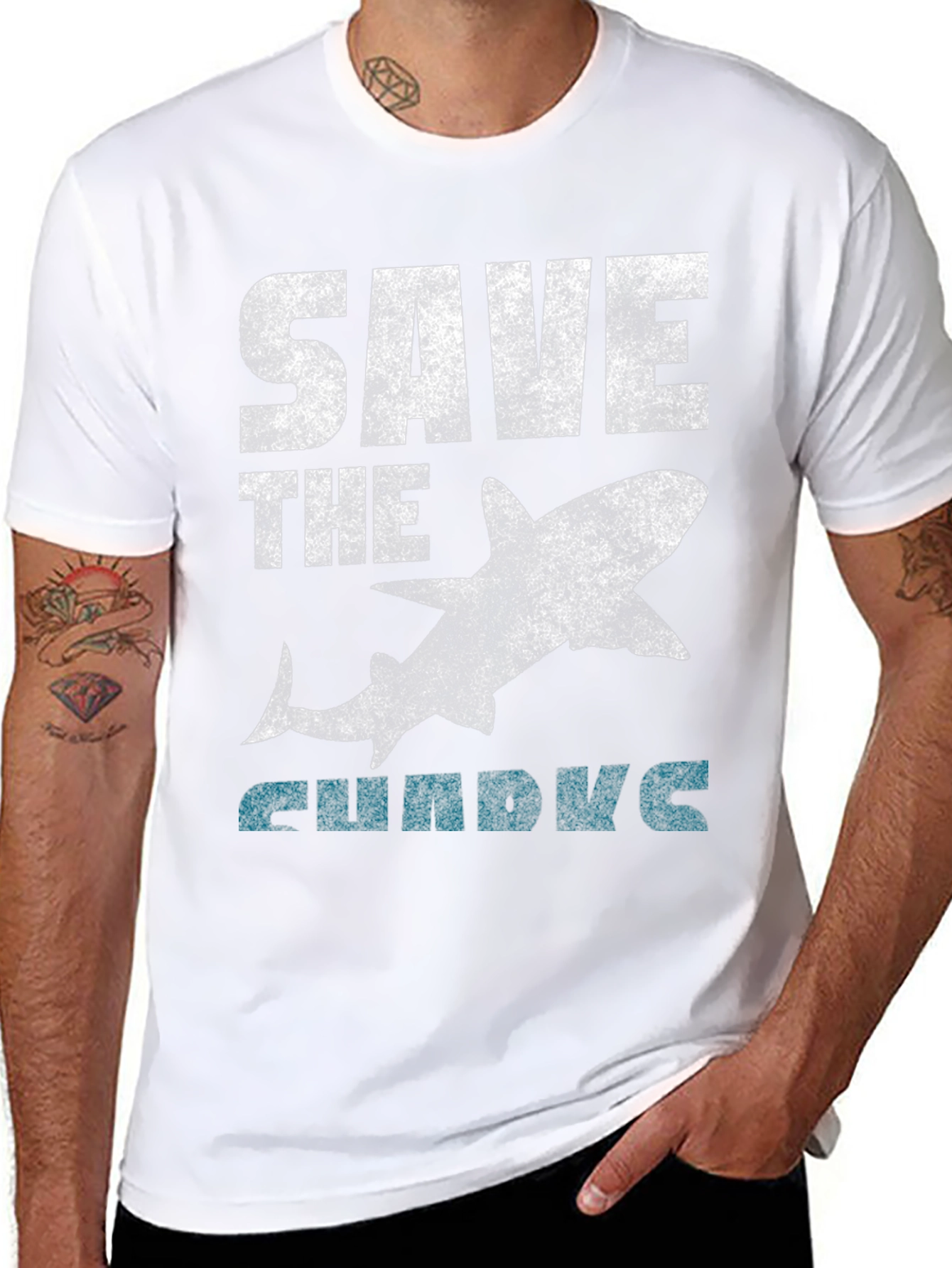 Save the Sharks Graphic Tee - Black