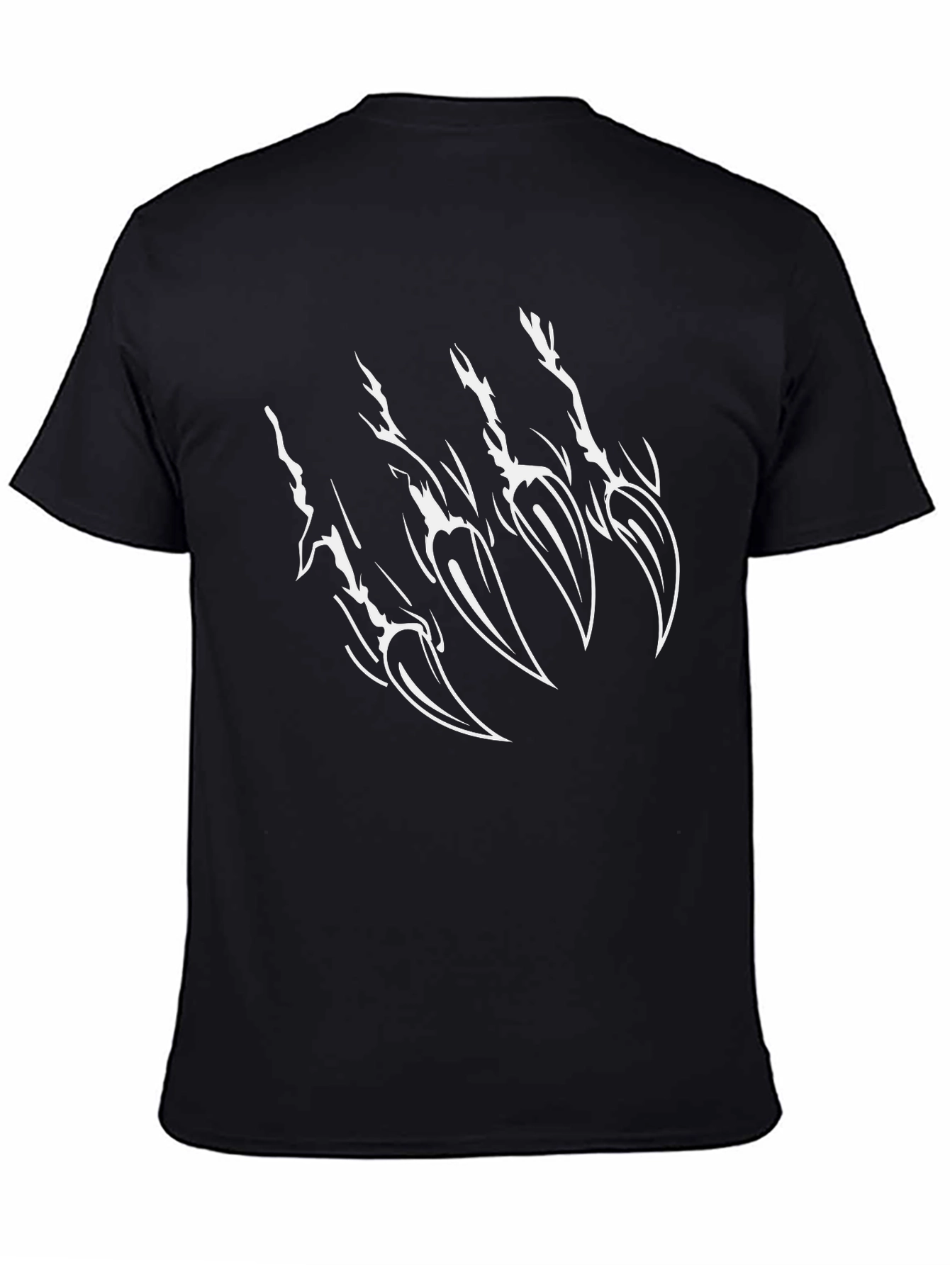 Claw Mark Graphic Tee - Black Crew Neck T-Shirt