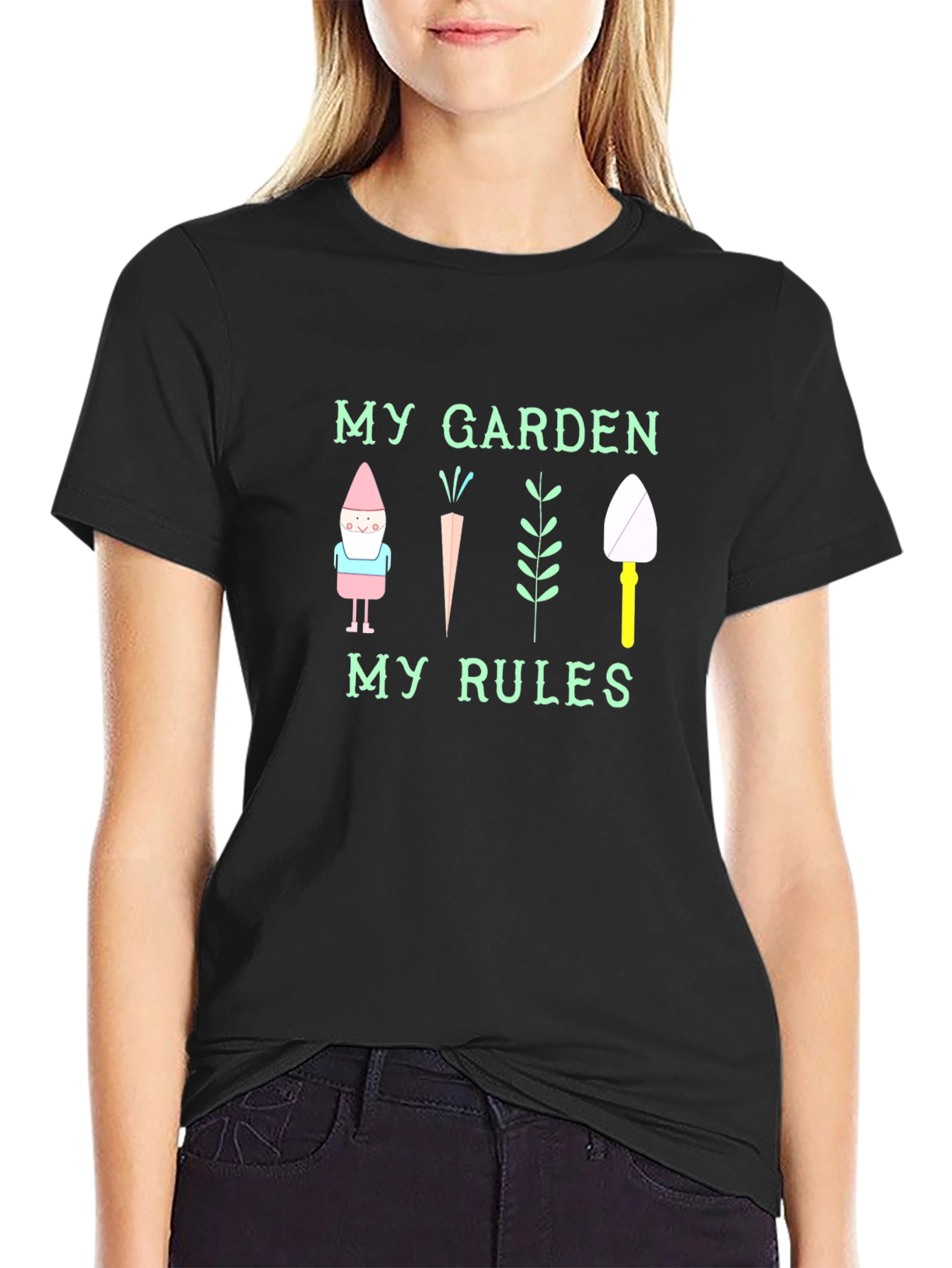 My Garden My Rules Black Graphic T-Shirt