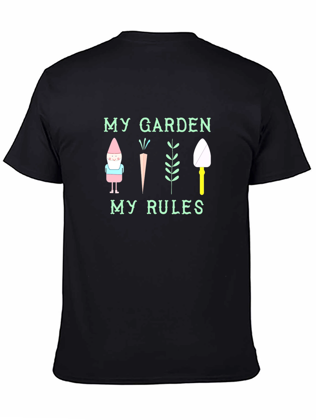 My Garden My Rules Black Graphic T-Shirt