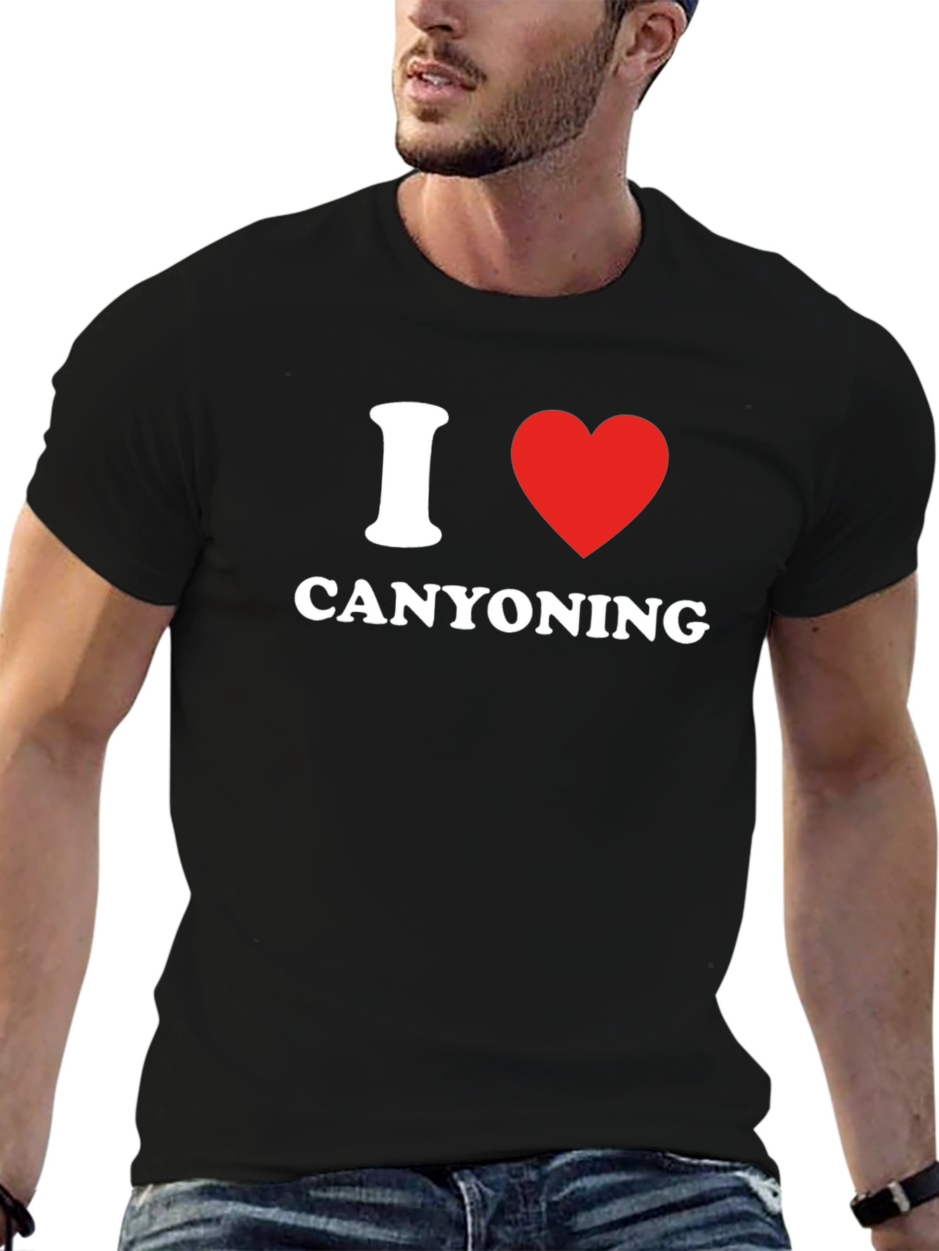 I Love Canyoning Black T-Shirt