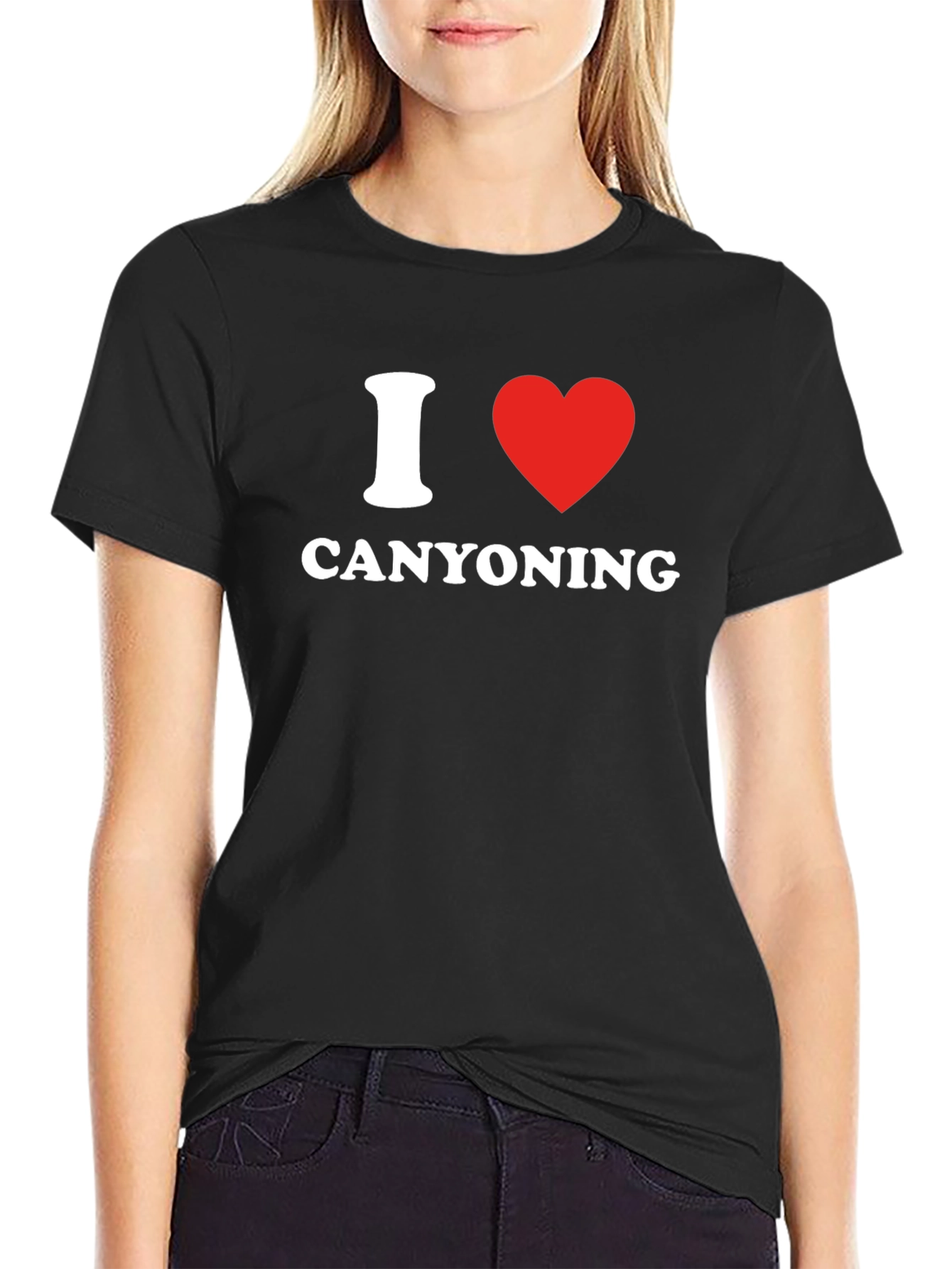 I Love Canyoning Black T-Shirt