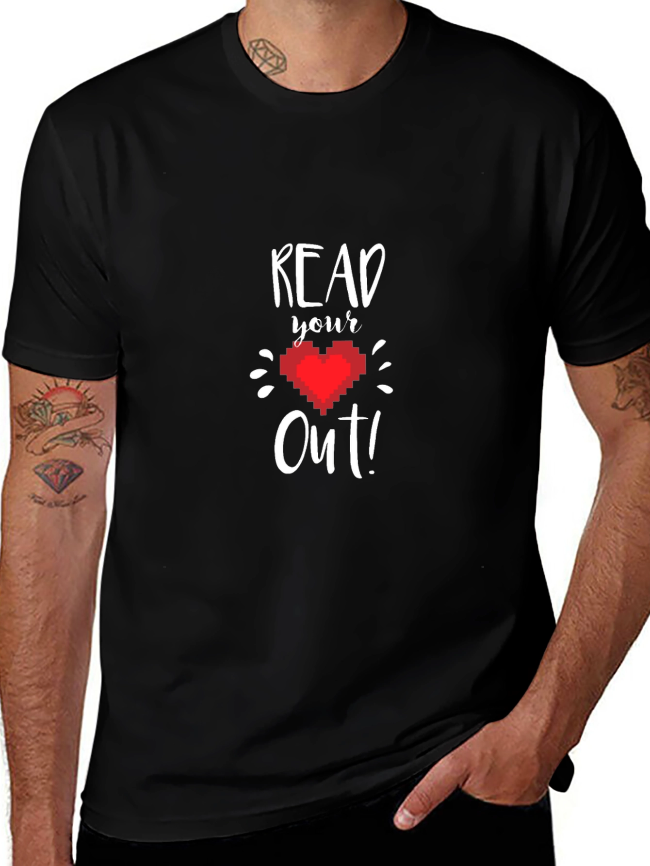 Read Your Heart Out T-Shirt - Pixel Heart Design