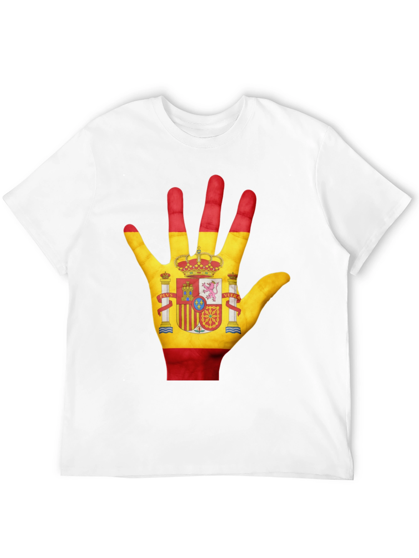 Spain Flag Hand T-Shirt - Black Cotton Tee