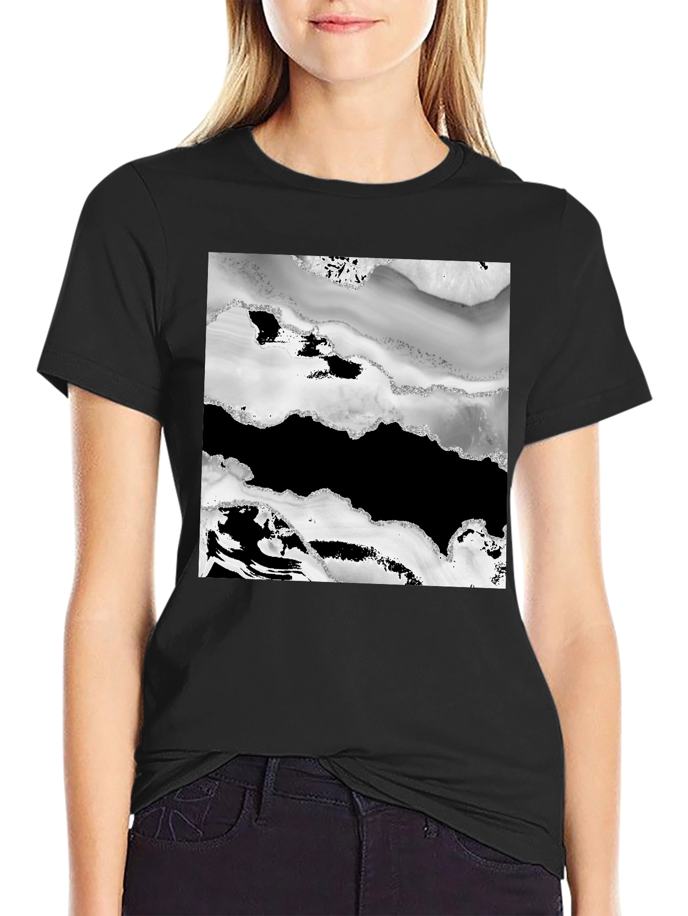 Abstract Black & White Graphic Tee