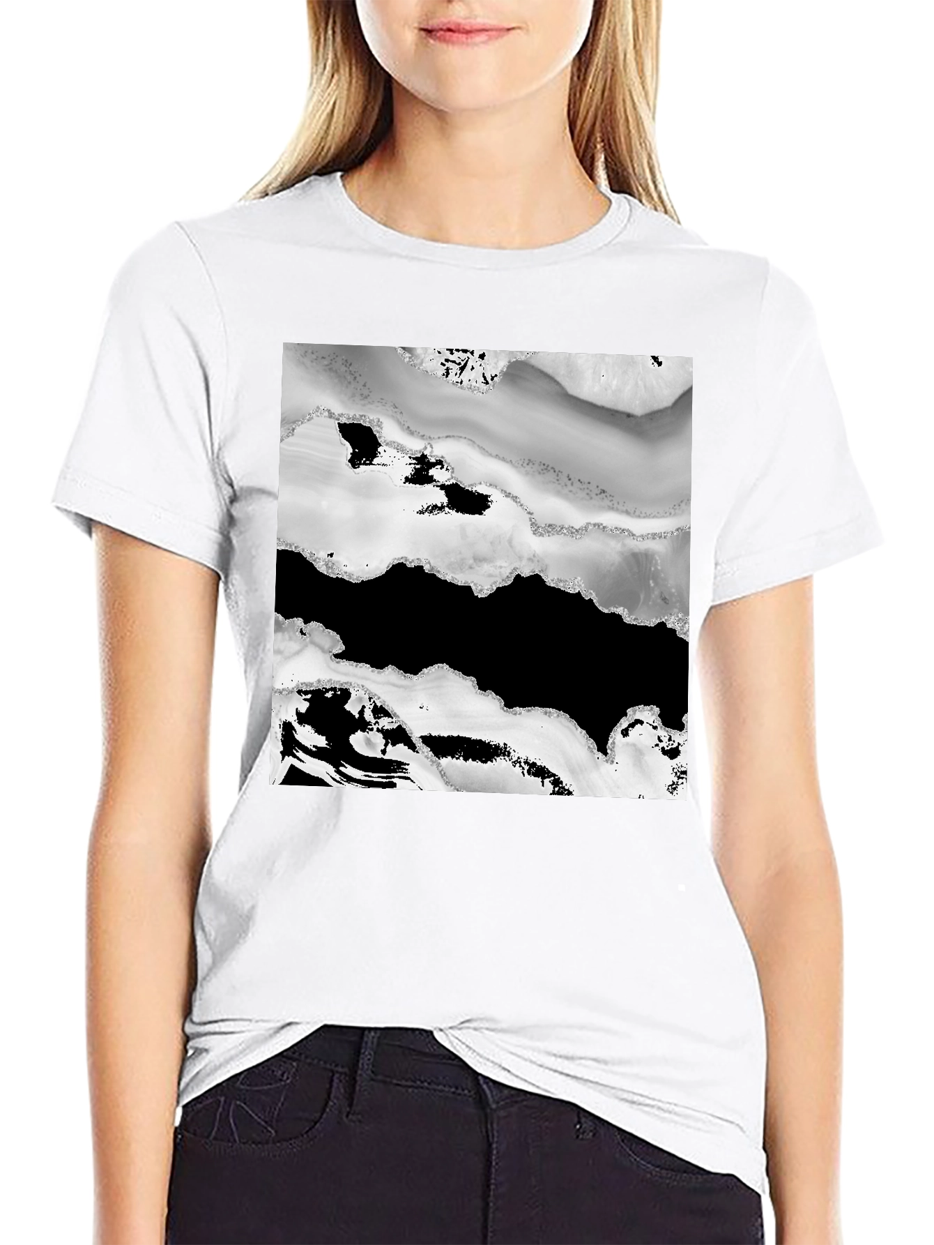 Abstract Black & White Graphic Tee