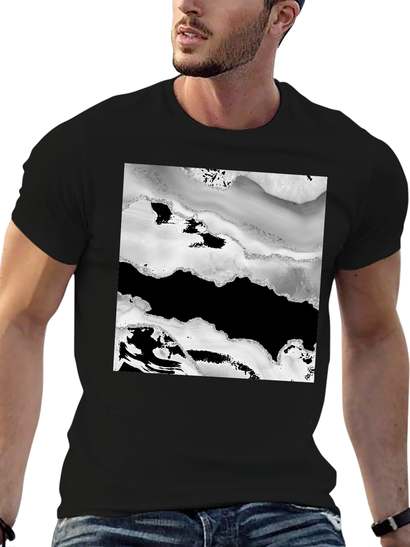 Abstract Black & White Graphic Tee