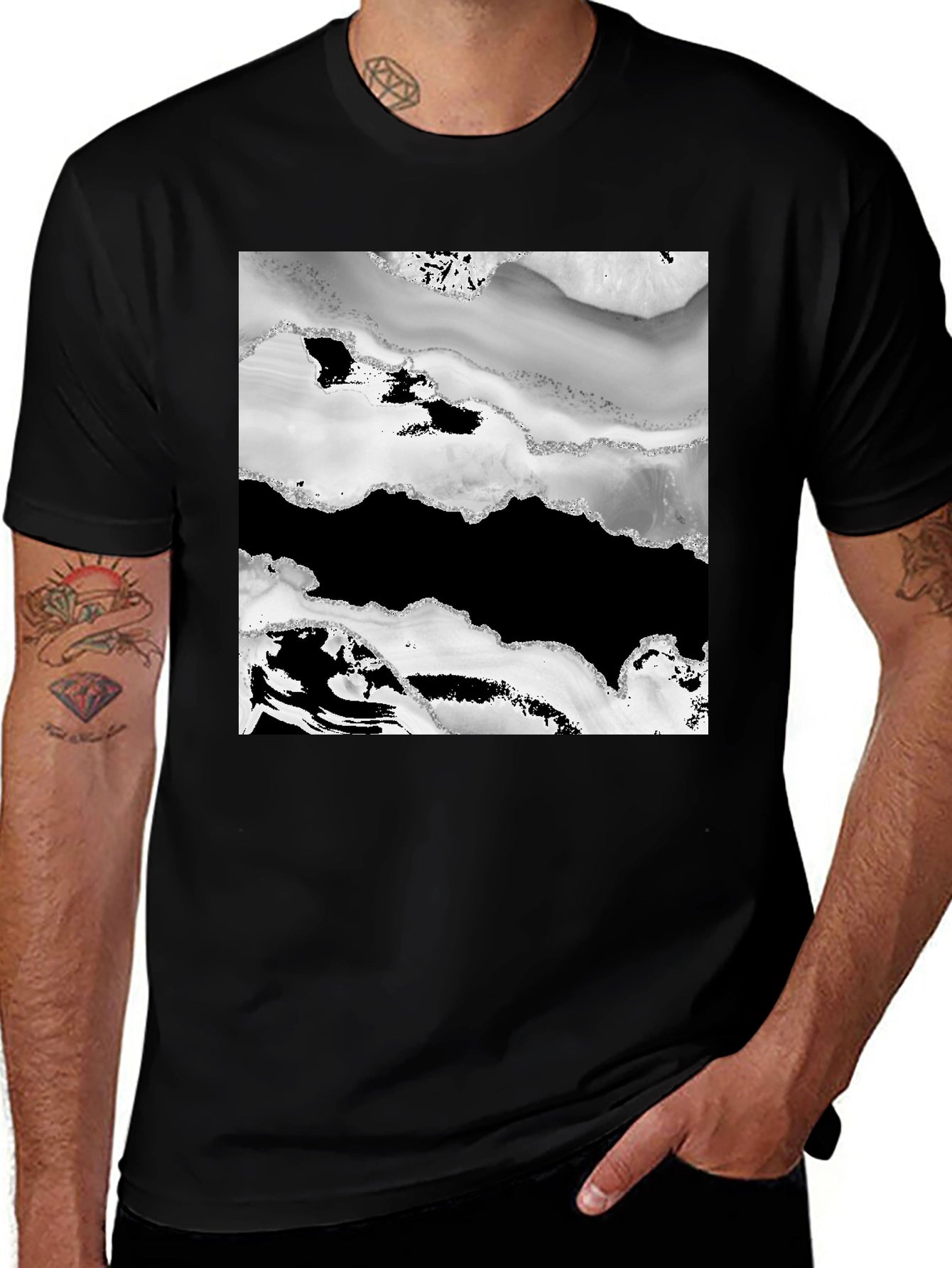Abstract Black & White Graphic Tee