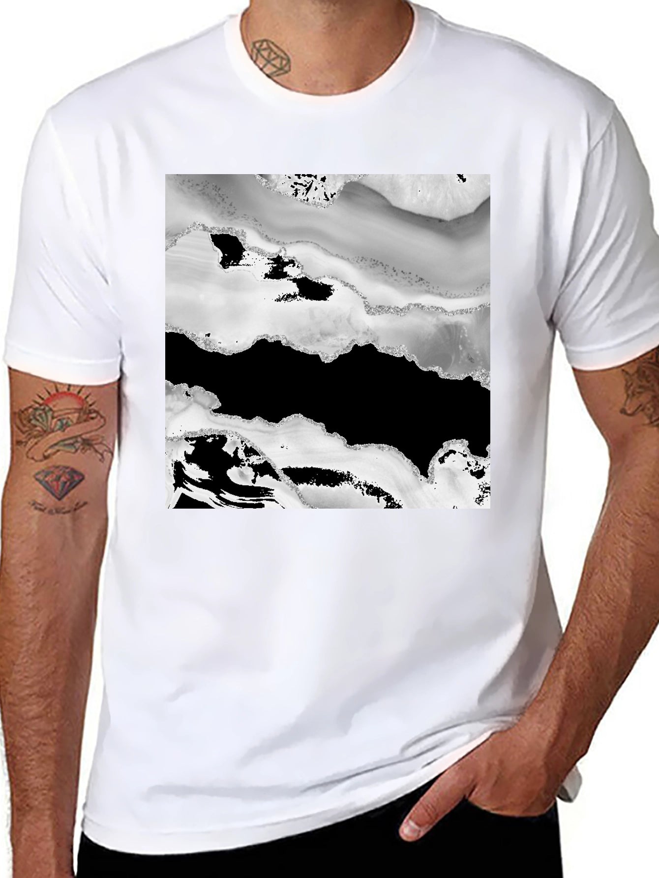 Abstract Black & White Graphic Tee