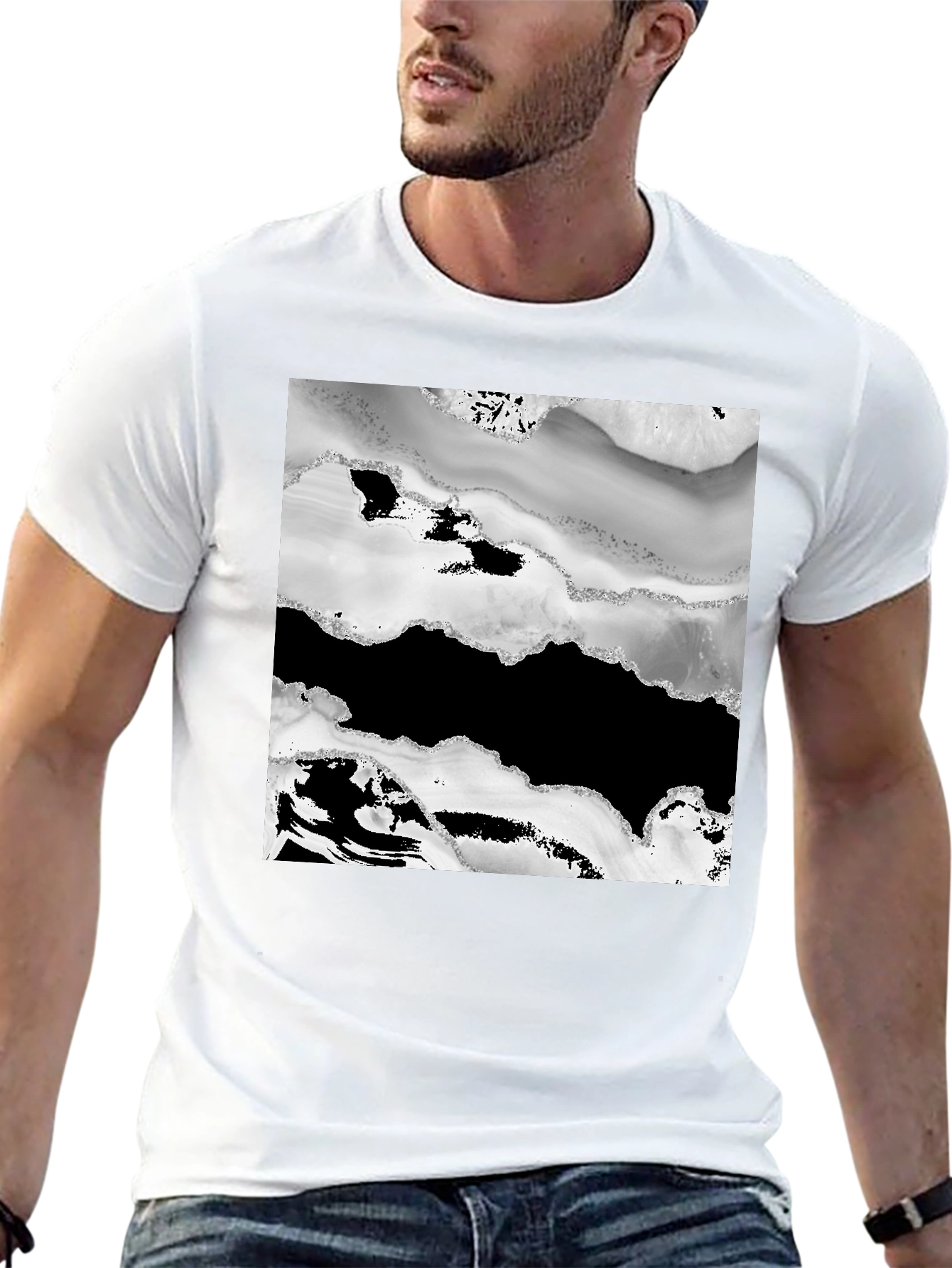 Abstract Black & White Graphic Tee