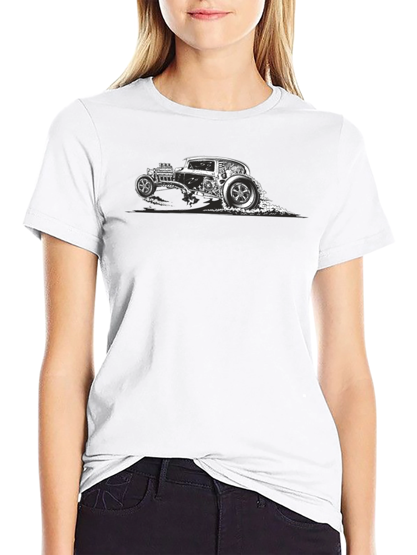 Hot Rod Car Graphic Black T-Shirt