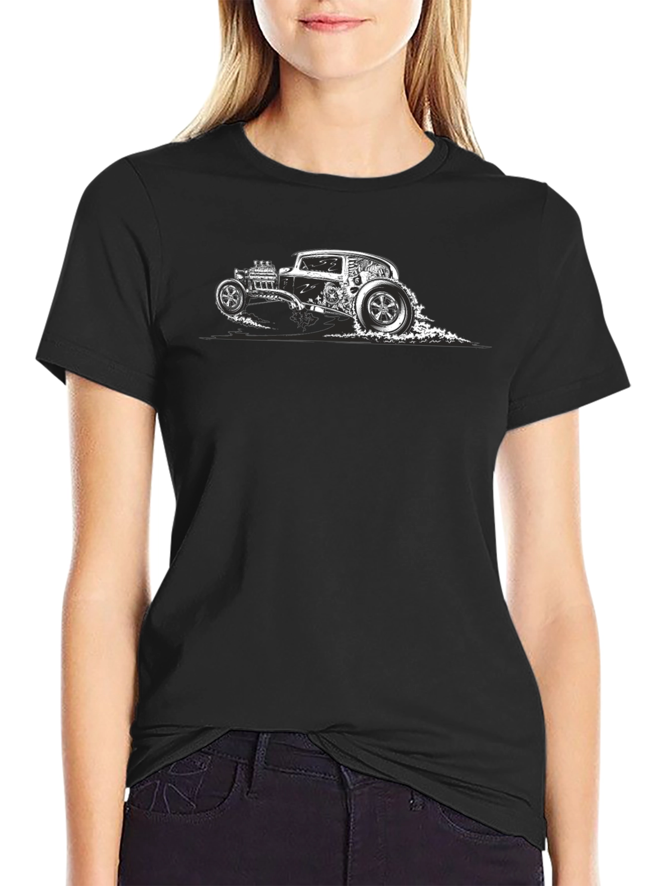Hot Rod Car Graphic Black T-Shirt