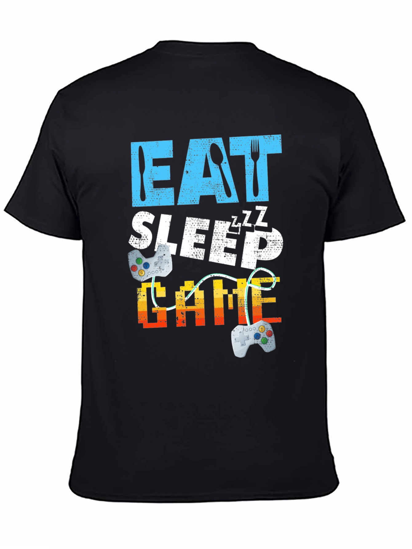 Eat Sleep Game Black Graphic Tee