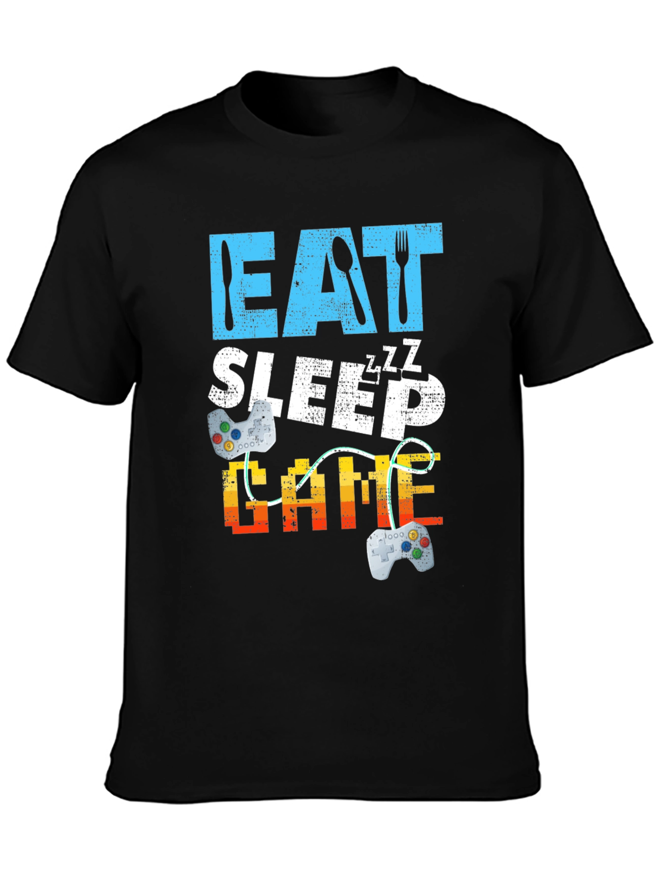 Eat Sleep Game Black Graphic Tee