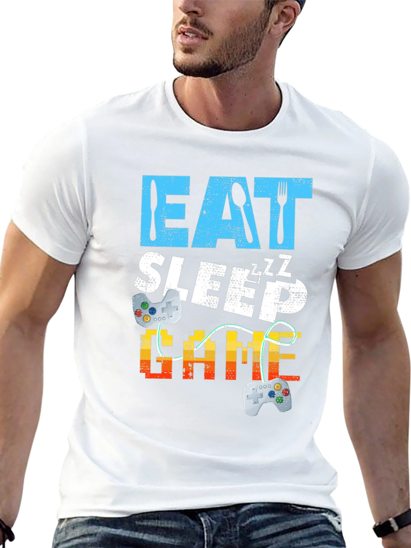 Eat Sleep Game Black Graphic Tee