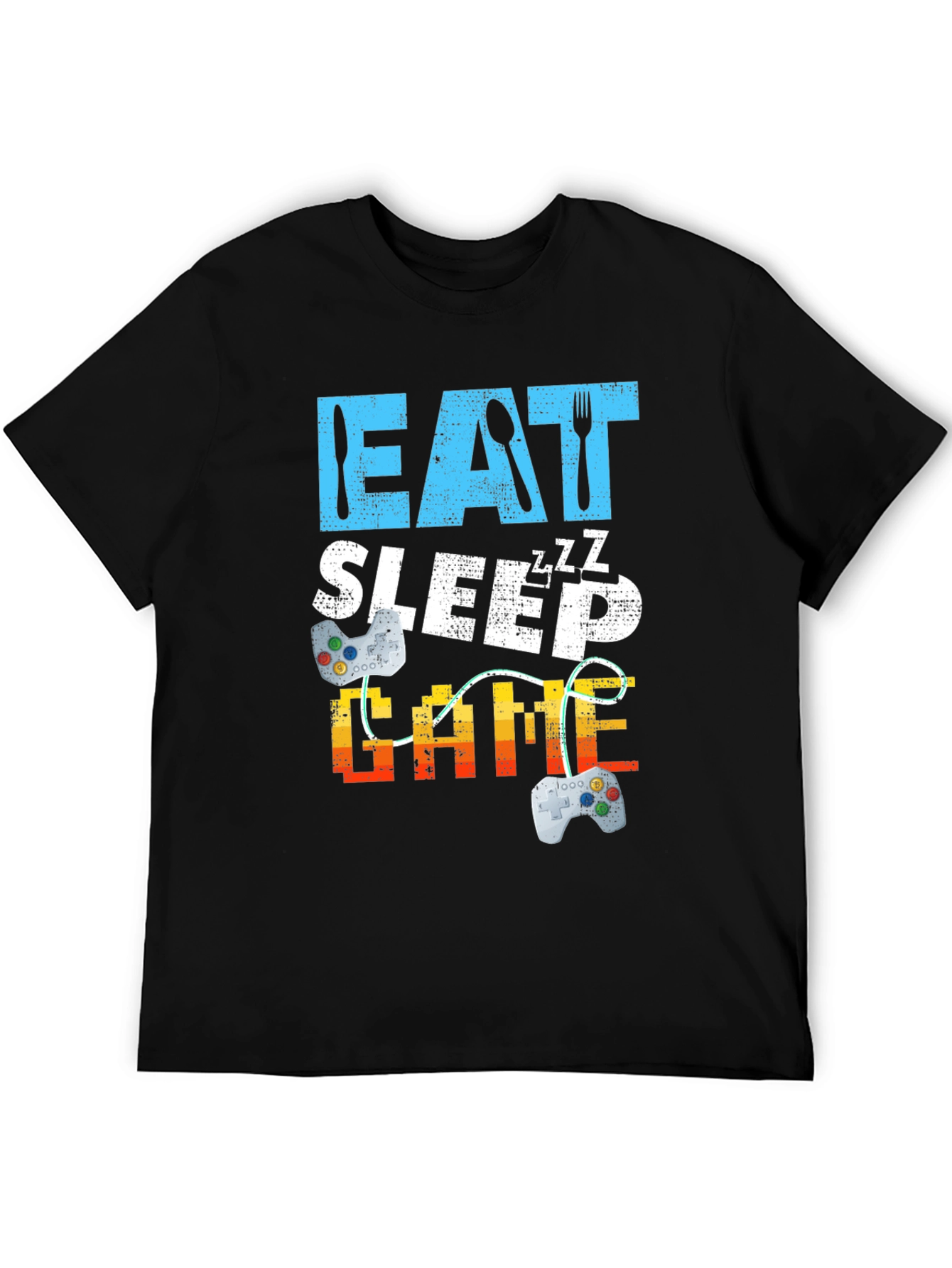 Eat Sleep Game Black Graphic Tee