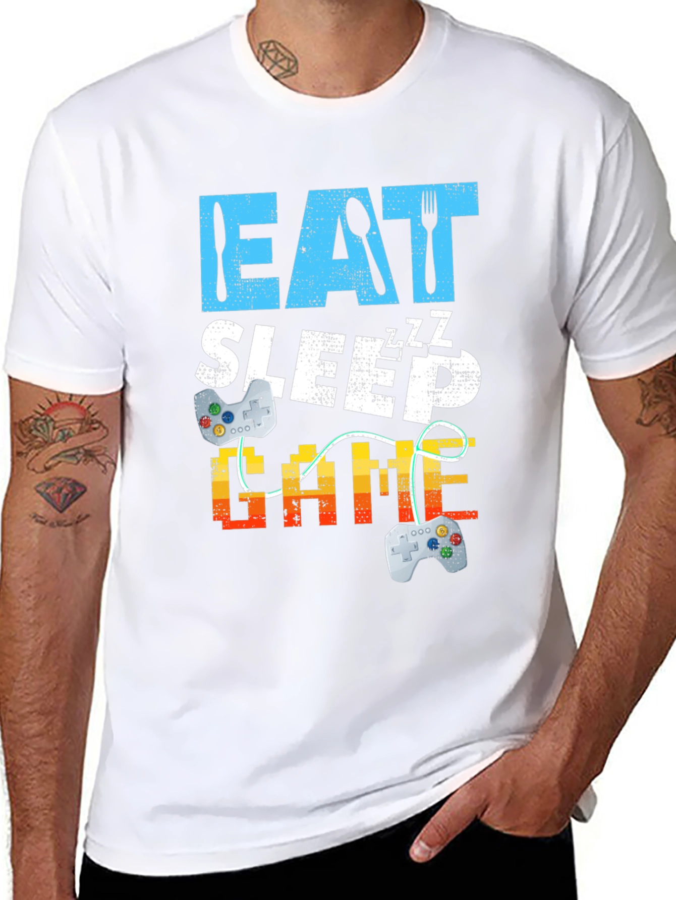 Eat Sleep Game Black Graphic Tee