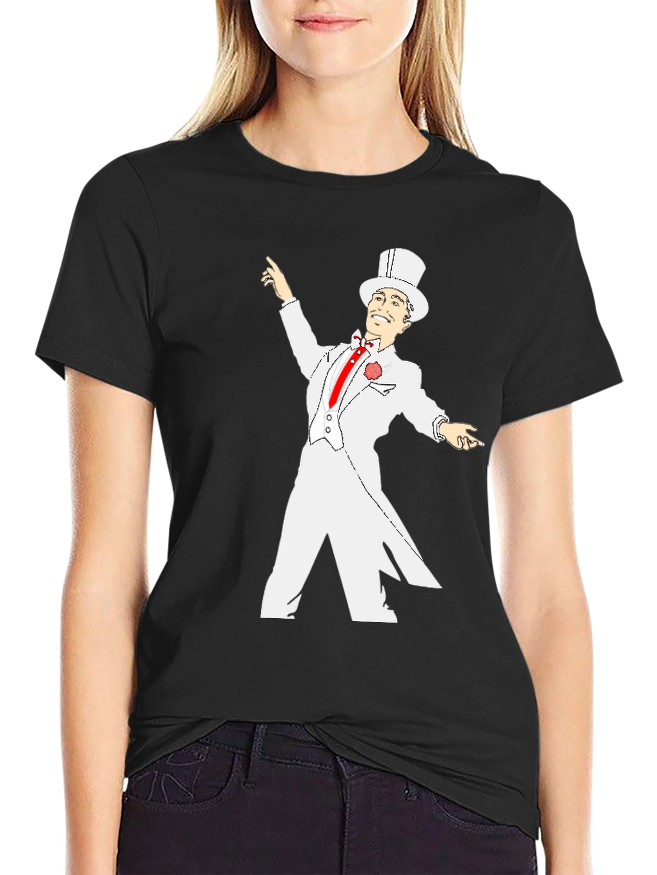 Top Hat Gentleman Black T-Shirt