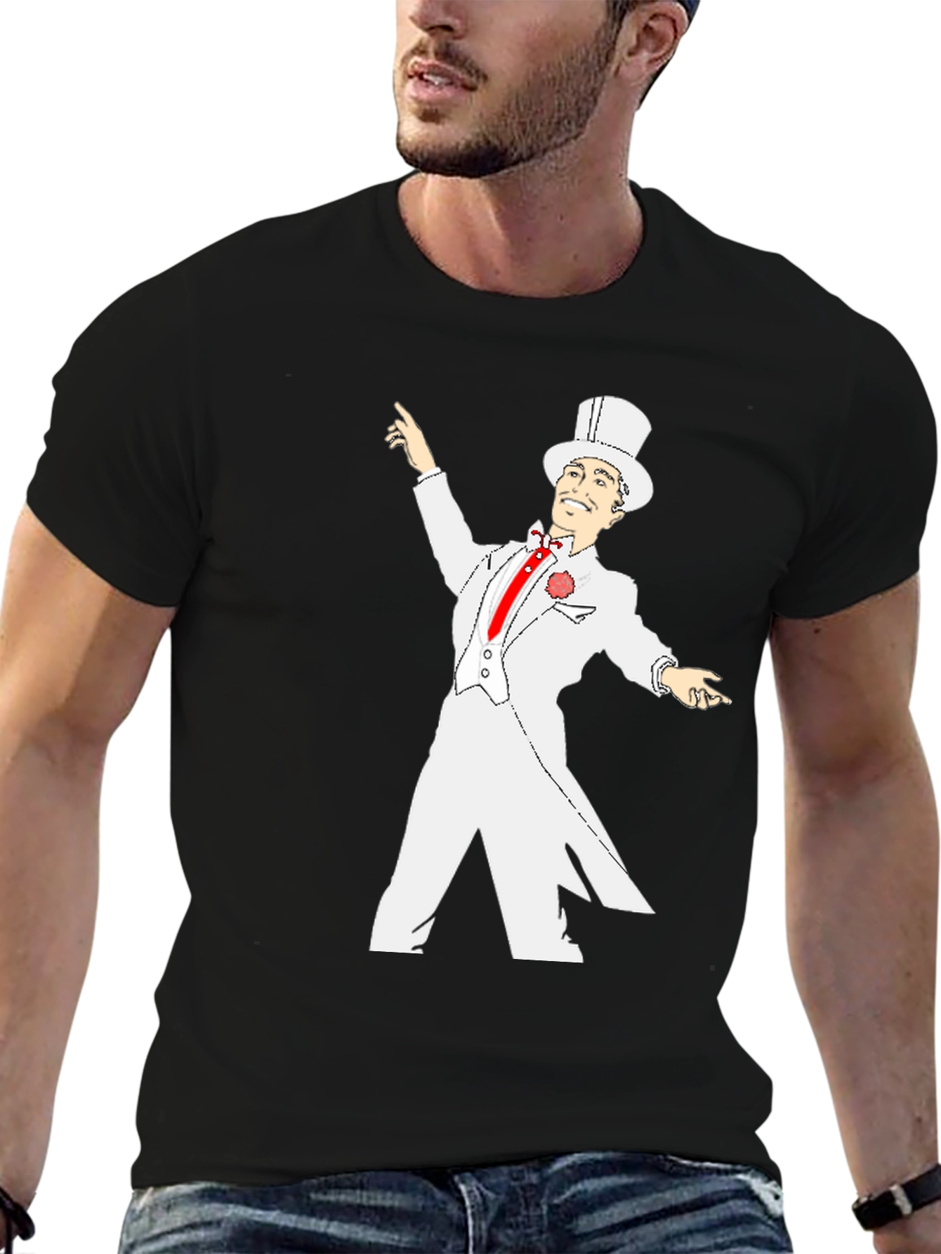 Top Hat Gentleman Black T-Shirt