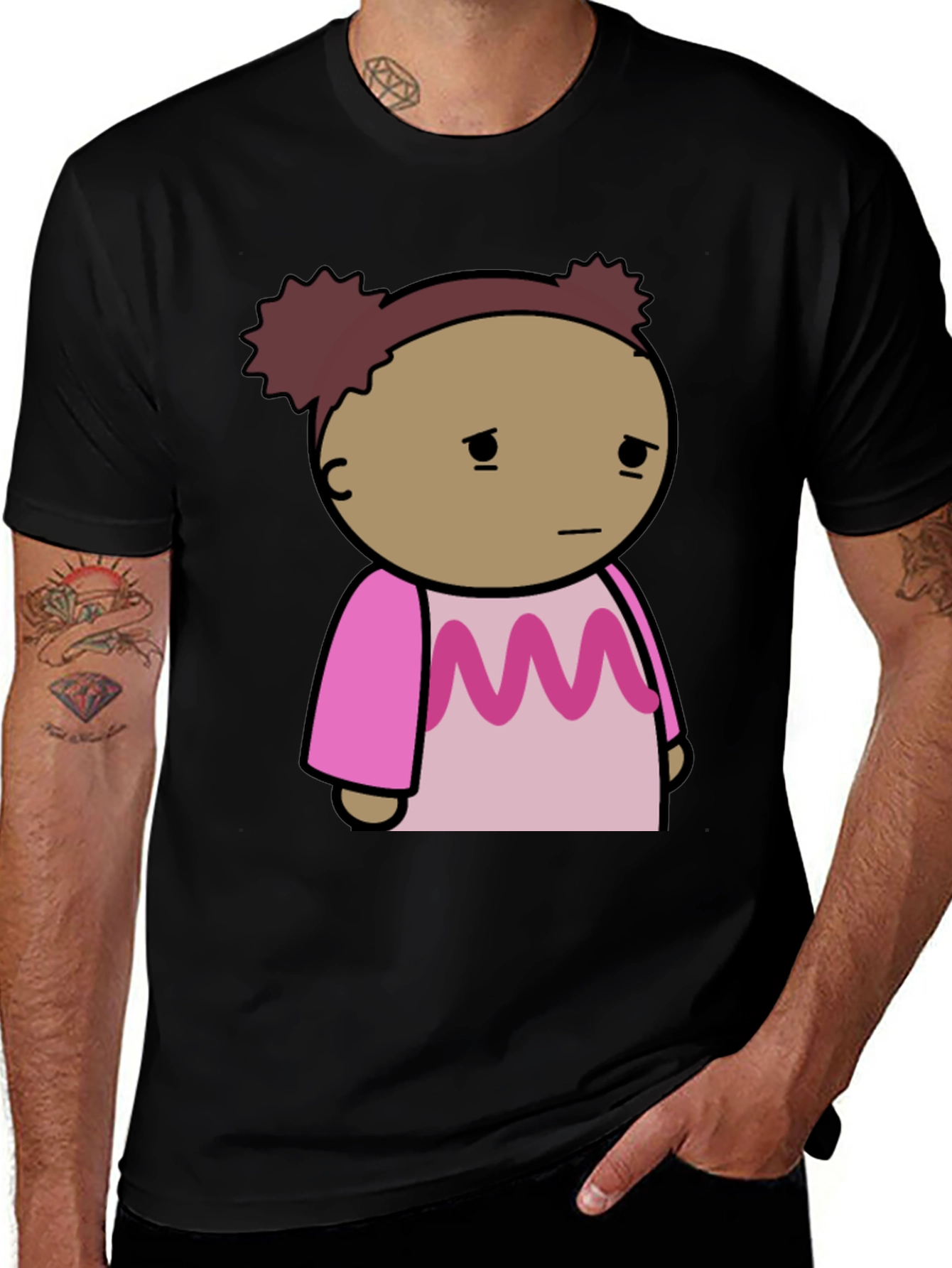 Sad Girl Cartoon Graphic T-Shirt