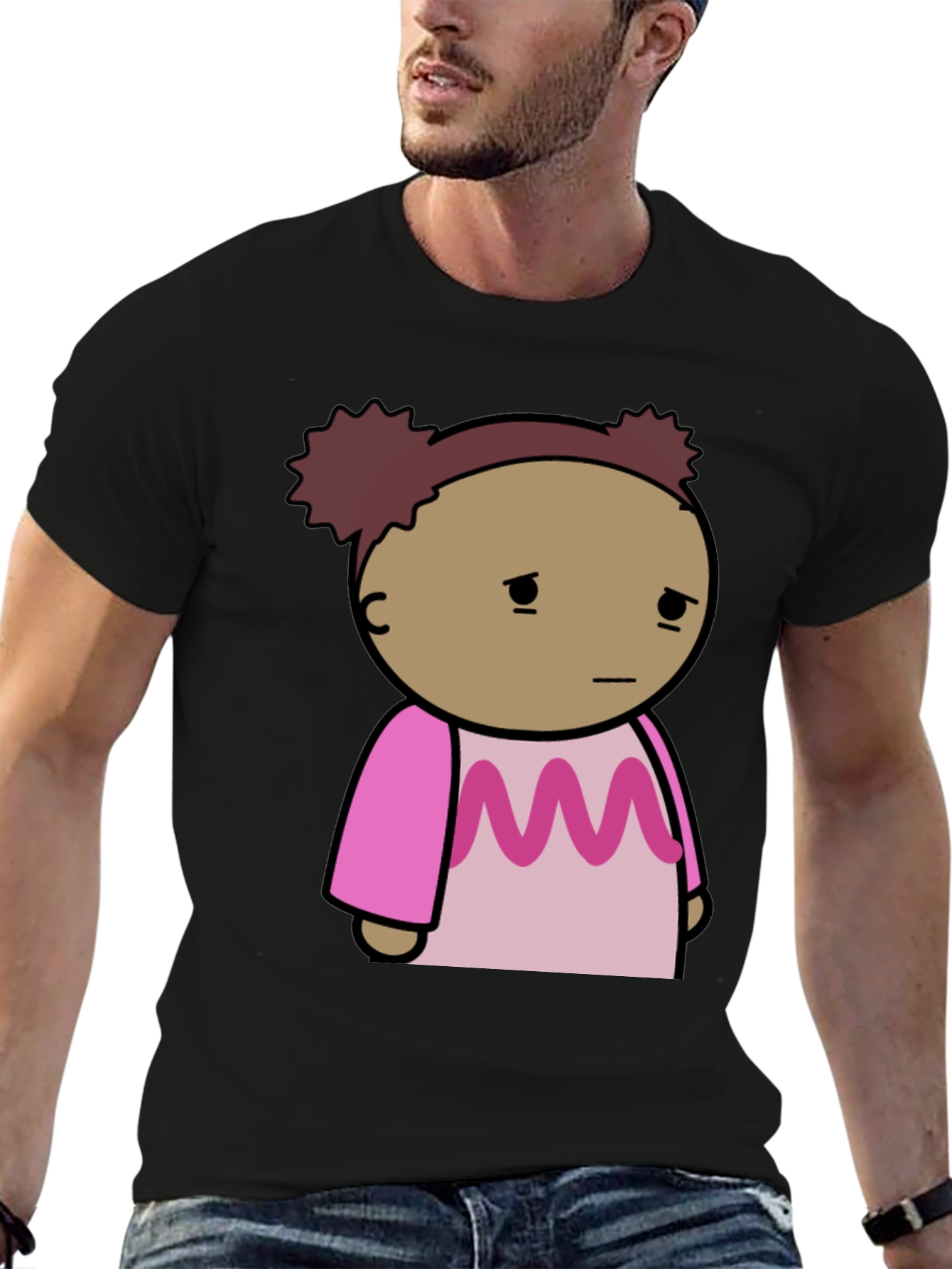 Sad Girl Cartoon Graphic T-Shirt