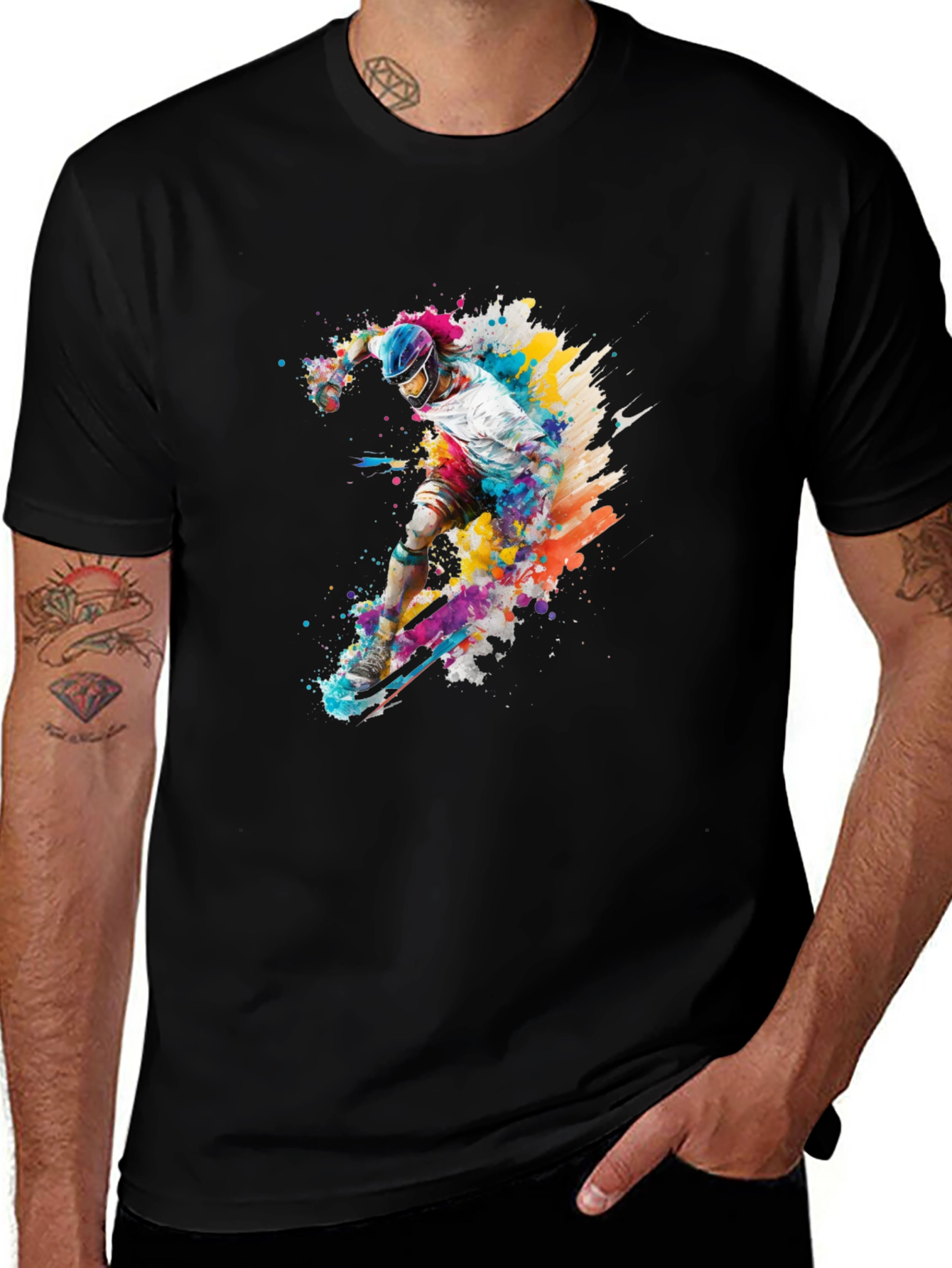 Colorful Skateboarder Graphic Tee
