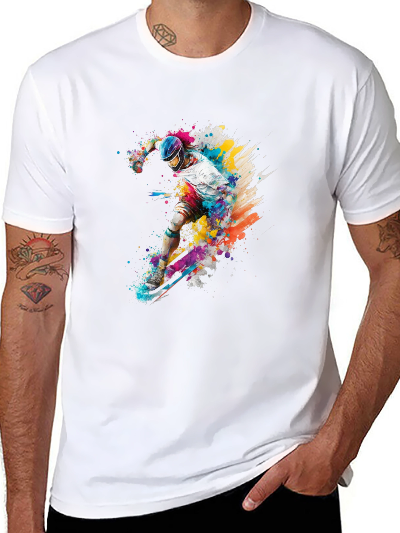 Colorful Skateboarder Graphic Tee