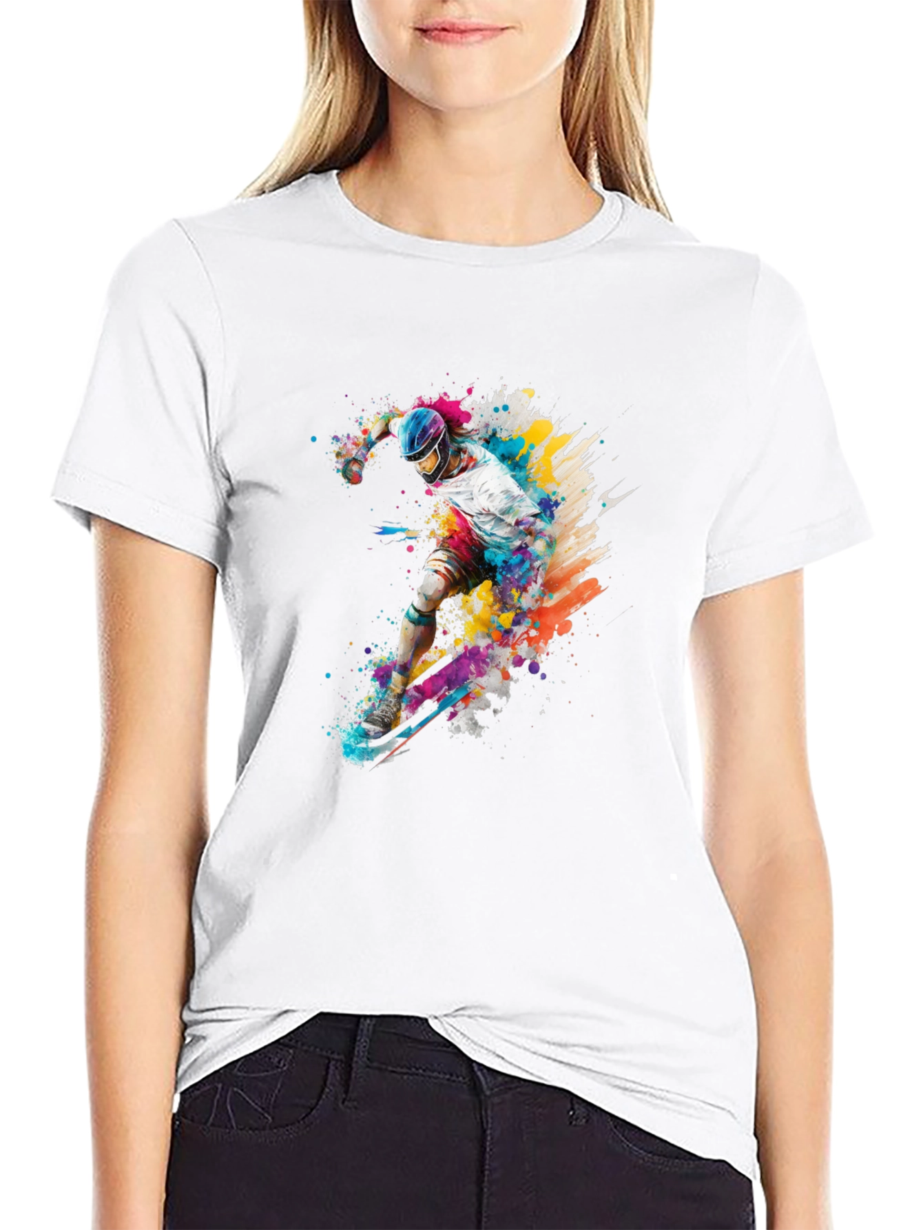 Colorful Skateboarder Graphic Tee
