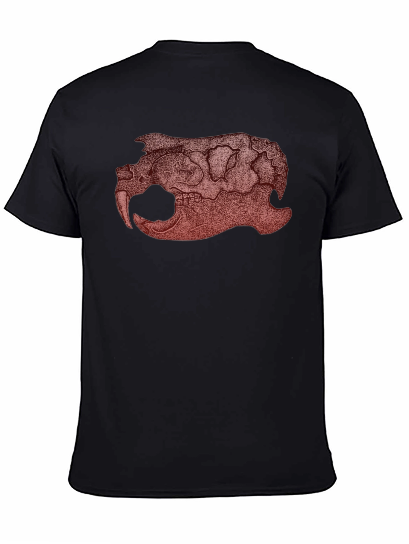 Graphic Beaver Skull Print Black T-Shirt