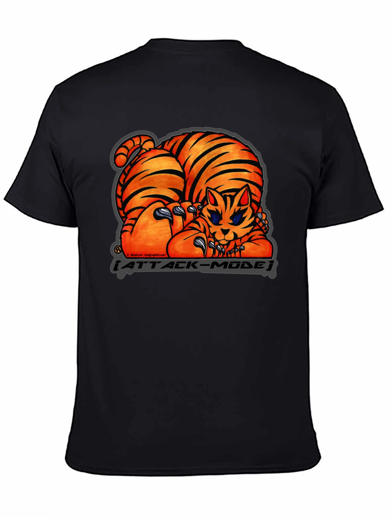 Attack Mode Tiger Graphic T-Shirt Cotton Blend Casual Wear