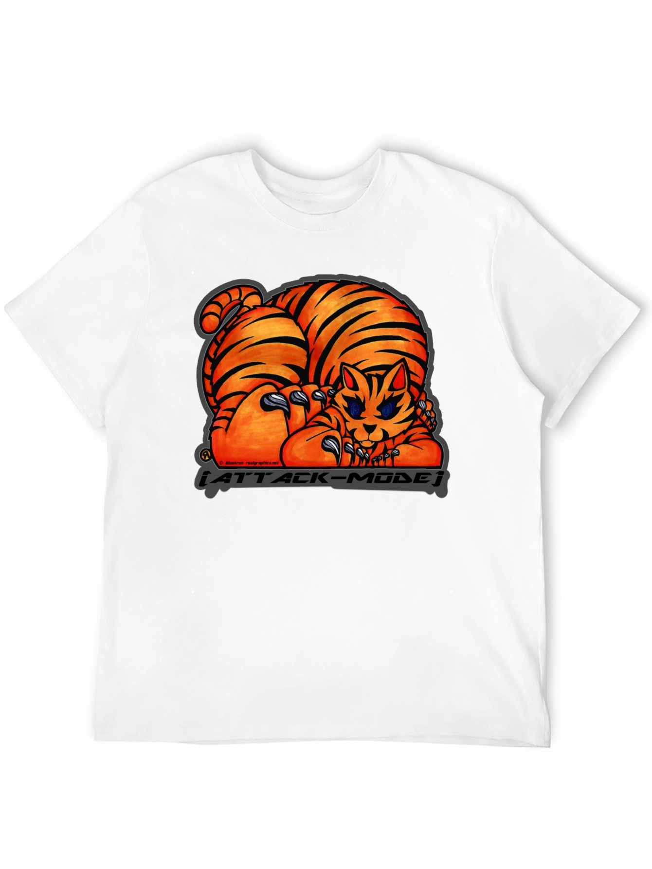 Attack Mode Tiger Graphic T-Shirt Cotton Blend Casual Wear