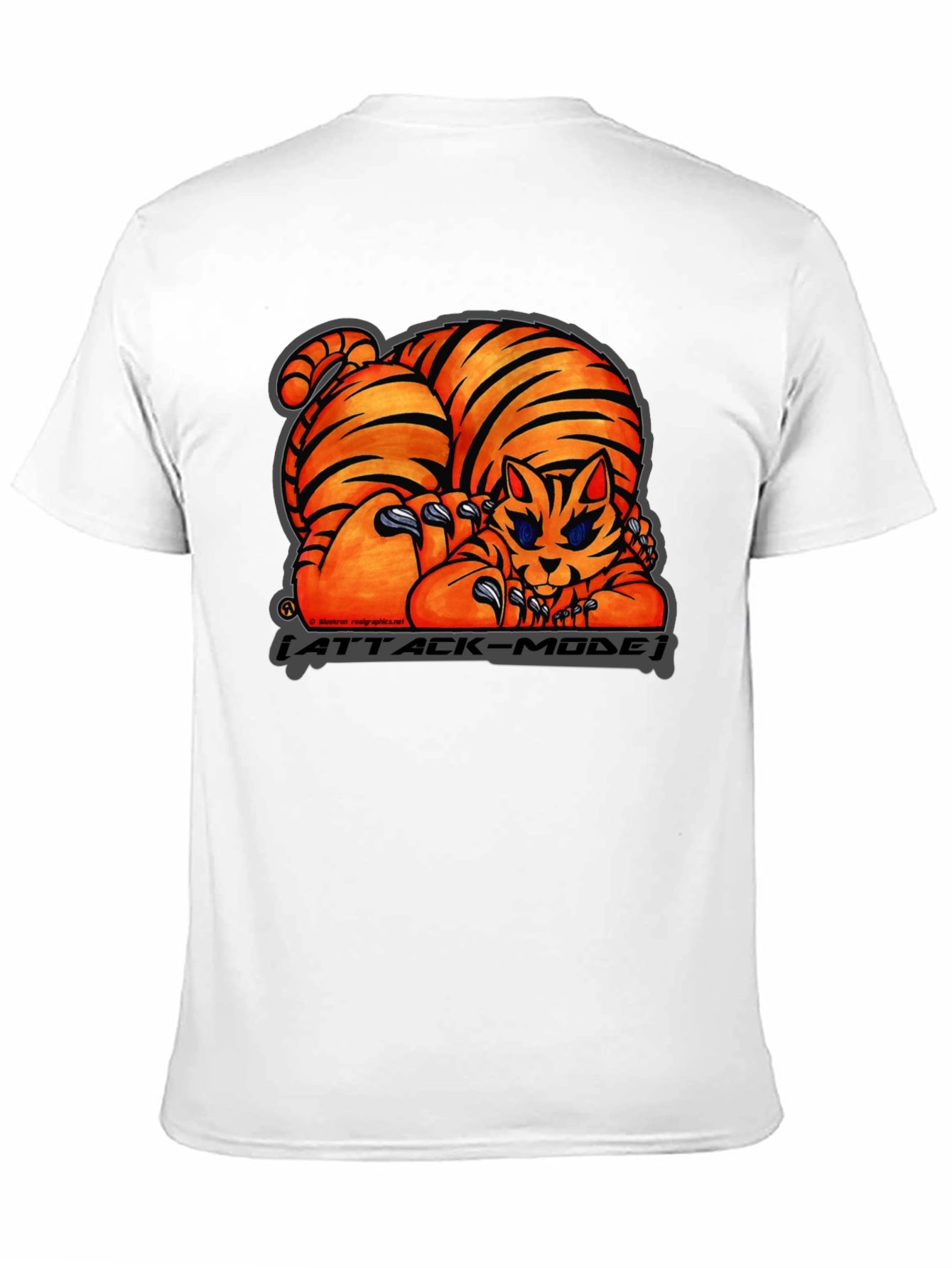 Attack Mode Tiger Graphic T-Shirt Cotton Blend Casual Wear