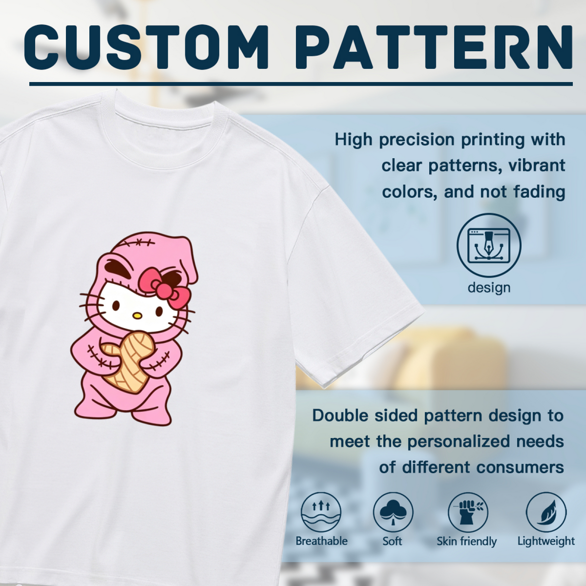 Creative Abstract Art Pattern Plus Size Women Casual Tee