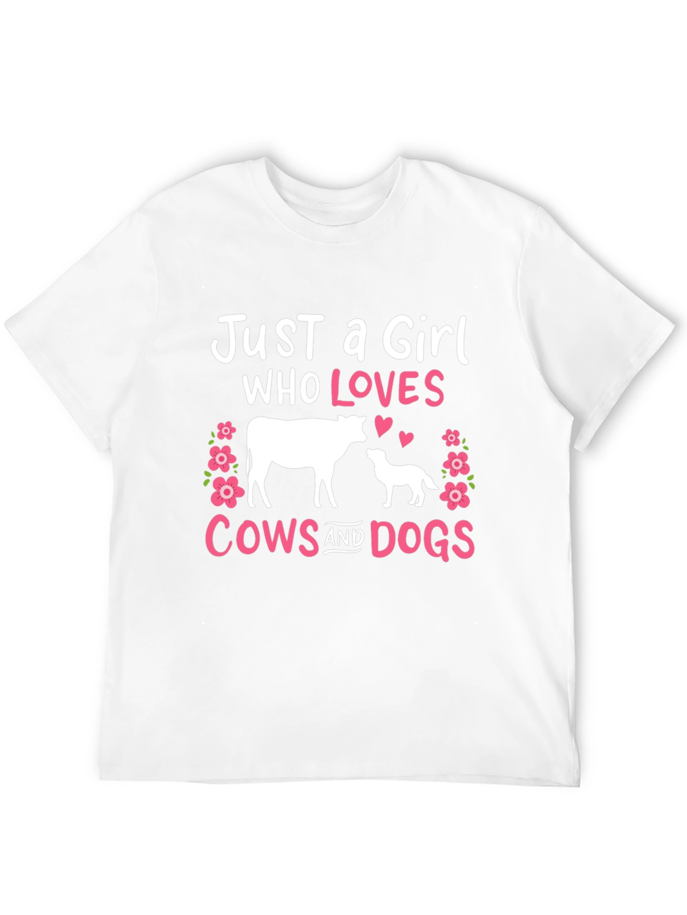 Just A Girl Who Loves Cows And Dogs T-Shirt
