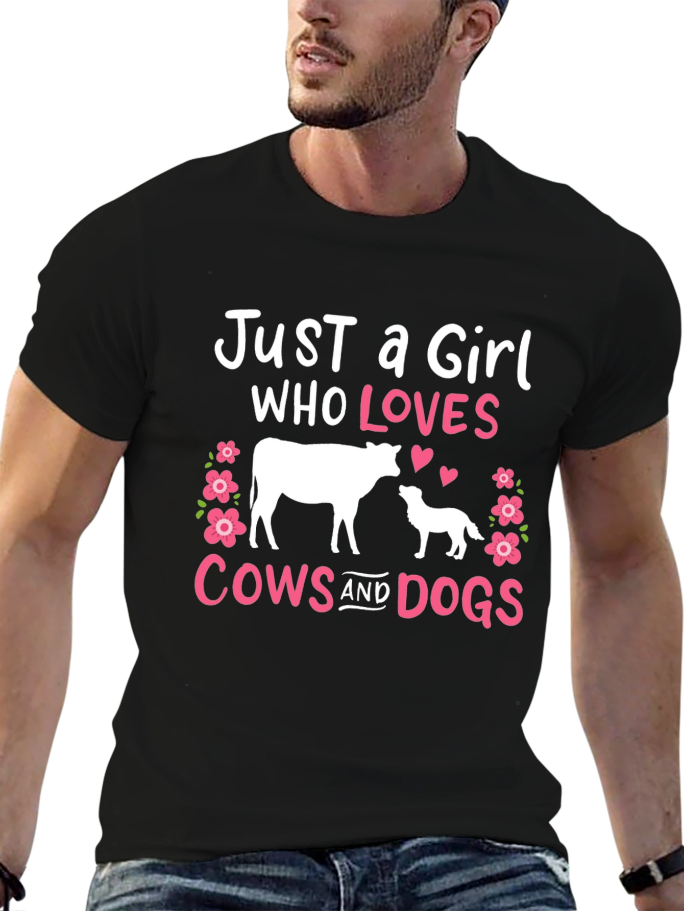 Just A Girl Who Loves Cows And Dogs T-Shirt